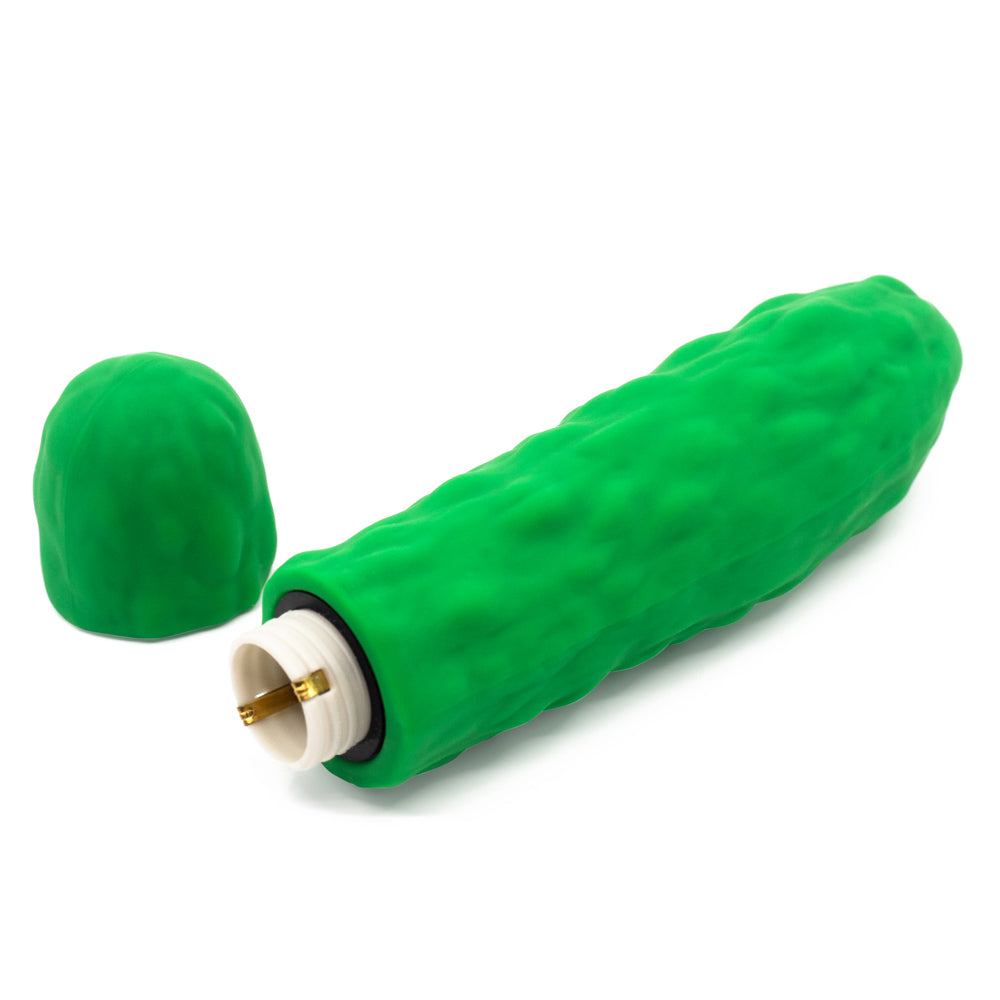 Emojibator Pickle Emoji Textured Silicone Mini Vibrator - Cute & Discreet Personal Massager for Women, Perfect for Travel, Gifts & Solo Play