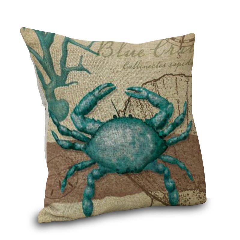 Blue Crab Pillow Cover - Soft Decorative Pillowcase for Home & Office - Perfect for Coastal, Beach, and Nautical Themed Decor