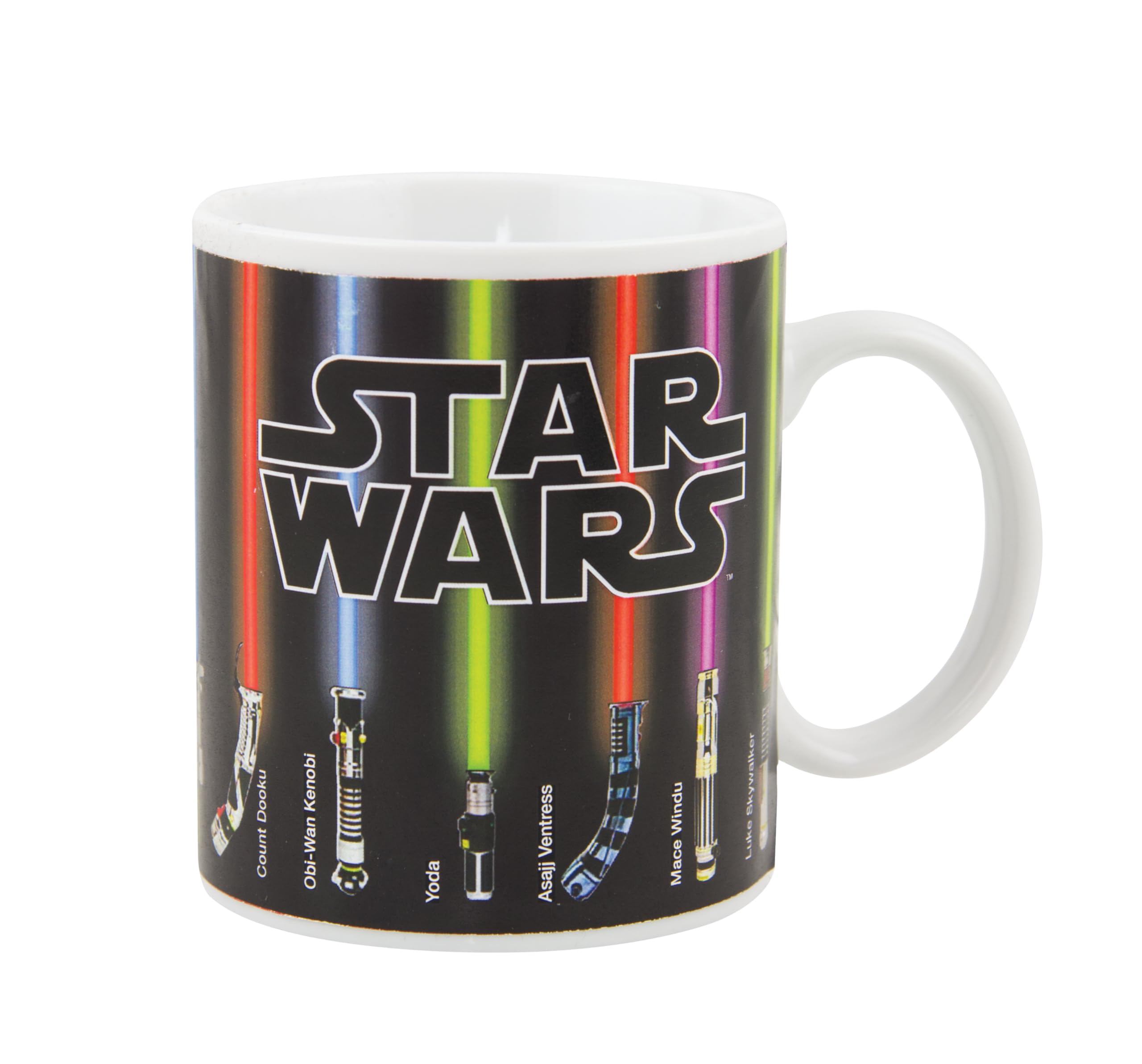 Star Wars Lightsaber Heat Change Mug - Officially Licensed Disney Merchandise, 10oz Ceramic Coffee Cup with Color Changing Design (Reveals Lightsabers When Hot), Perfect Gift for Star Wars & Mandalorian Fans - Great for Coffee, Tea, Hot Chocolate at Home or Office