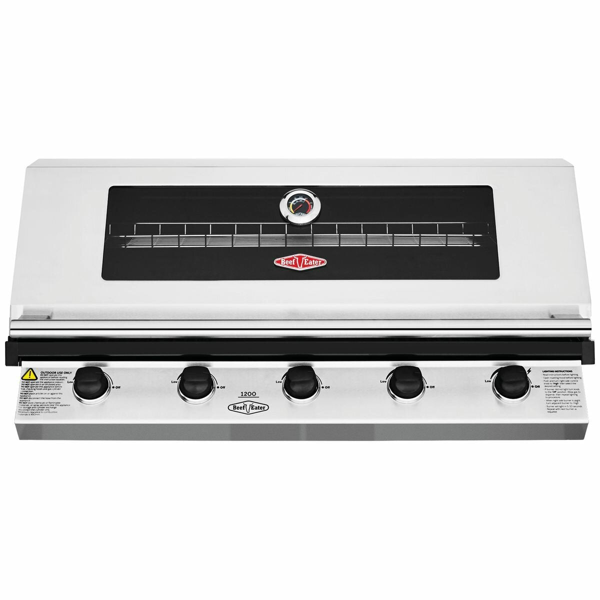 Beefeater 1200 Series 5 Burner Built-In LPG BBQ Grill - BBG1250SB | Outdoor Gas Grill for Backyard, Patio & Garden Cooking | Perfect for Family Gatherings & Summer Barbecues