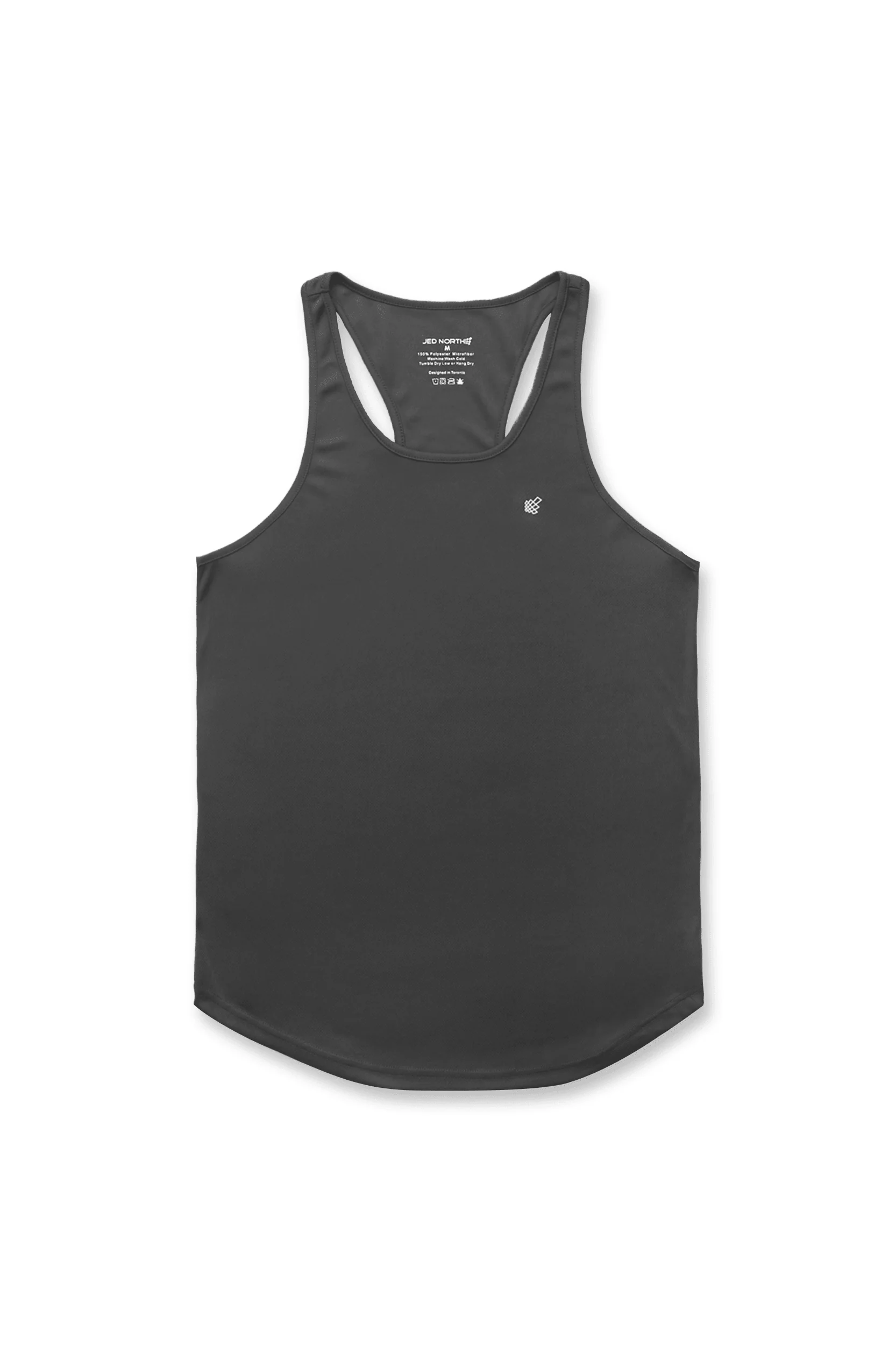 Jed North Men's Microfiber Dri-Fit Workout Tank Top - Dark Grey - Moisture Wicking Athletic Shirt for Gym, Running & Training