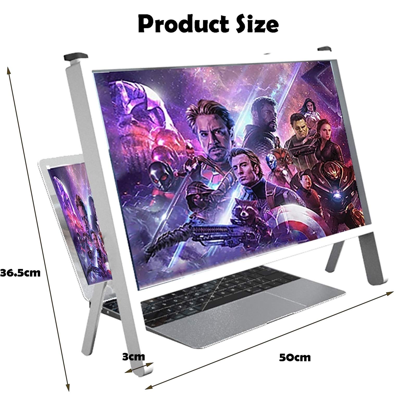 HD Computer Screen Magnifier - Adjustable Angle Laptop Screen Amplifier with Folding Stand for PC, Phone & Tablet - Ideal for Elderly Reading, Online Work & Entertainment