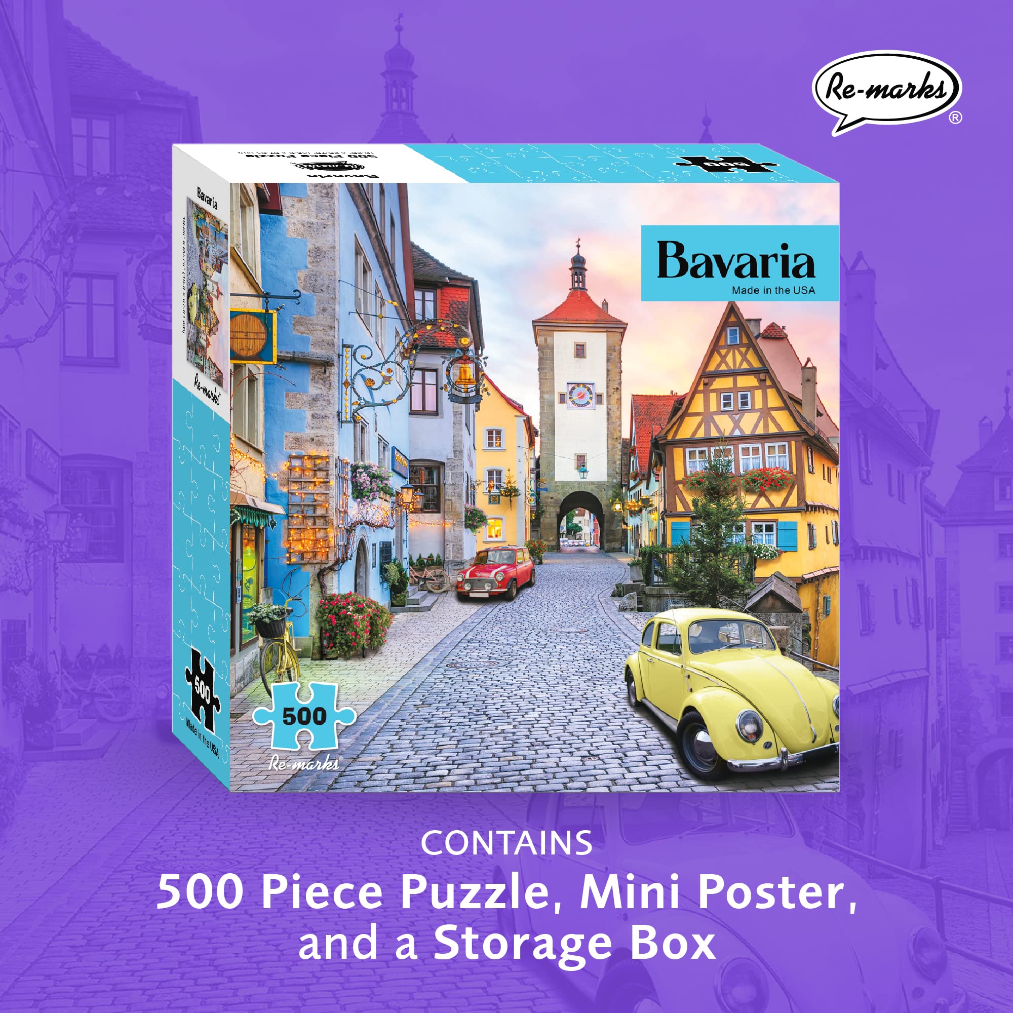 Re-marks Bavaria 500-Piece Jigsaw Puzzle - Large Pieces for Adults & Kids - Perfect for Family Game Night & Relaxation