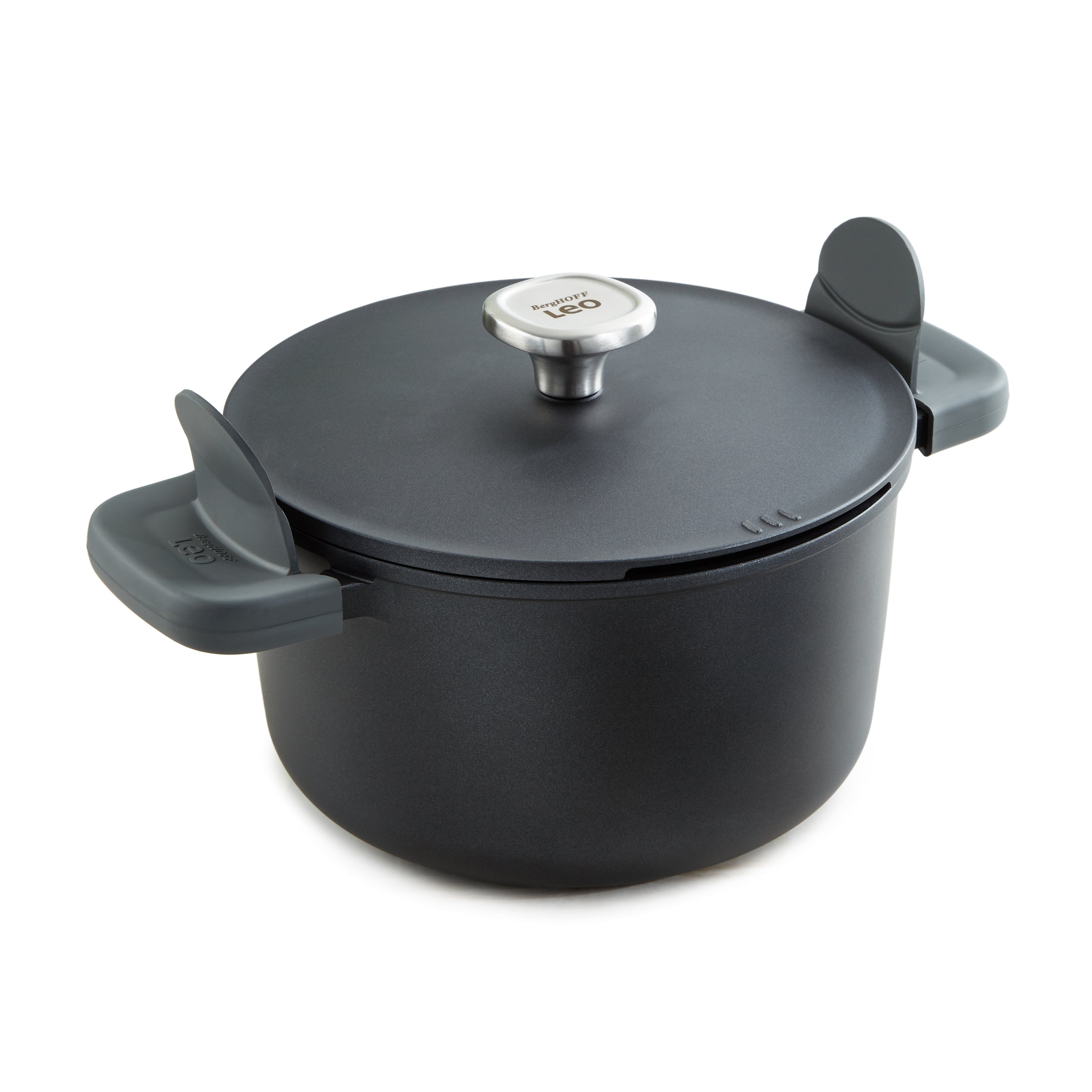 BergHOFF Leo Phantom Nonstick Ceramic 10-Inch Stockpot 5.8 Quart with Lid - Eco-Friendly Recycled Material - Perfect for Soups, Stews & Pasta Cooking