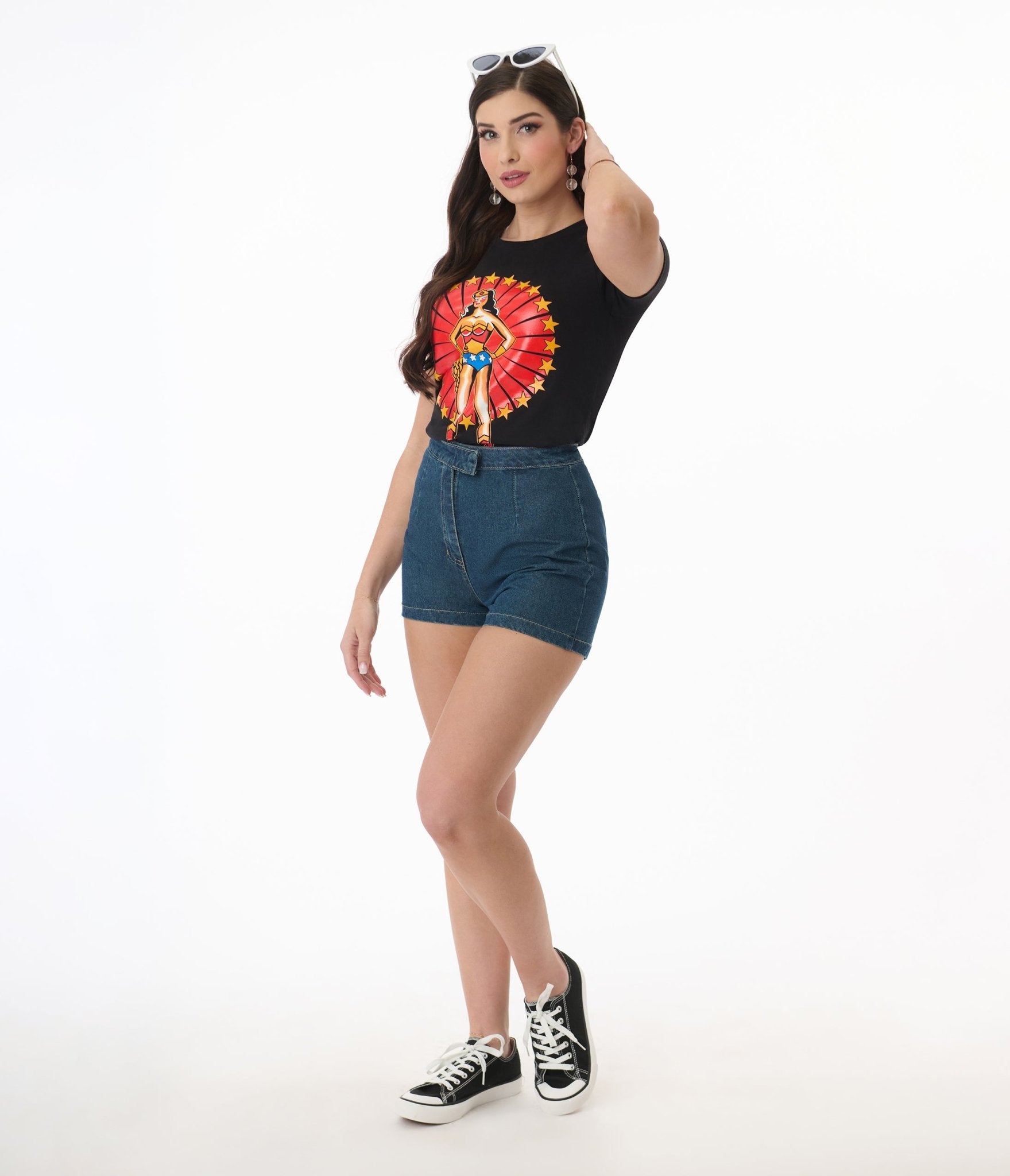 Pinky Star Ultimate Women's Pin Up Tattoo Graphic T-Shirt | Vintage Rockabilly Style Tee for Casual Wear & Retro Fashion Lovers