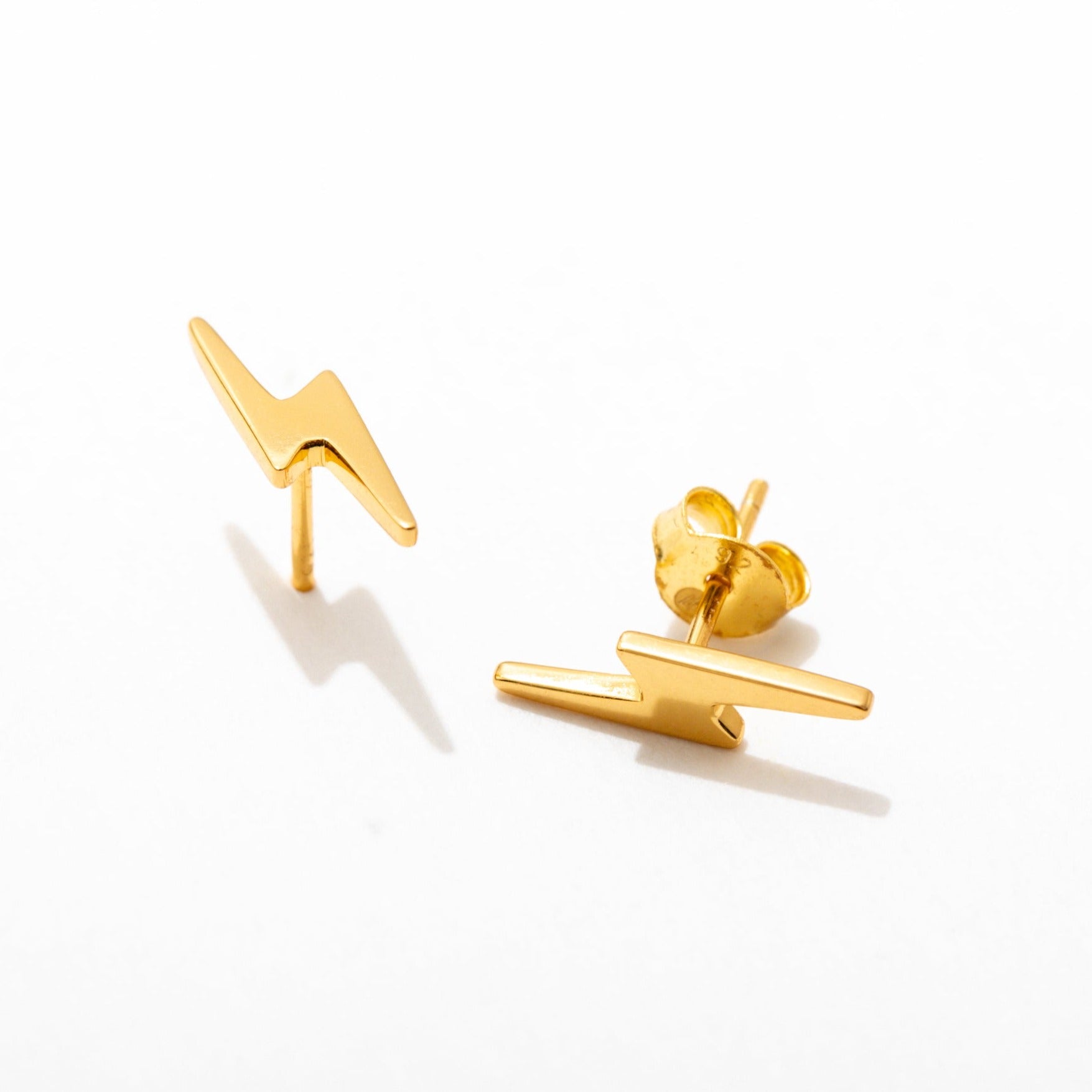 Lightning Bolt Stud Earrings for Women - Dainty Gold/Silver Punk Rock Jewelry - Perfect for Parties, Concerts & Everyday Wear