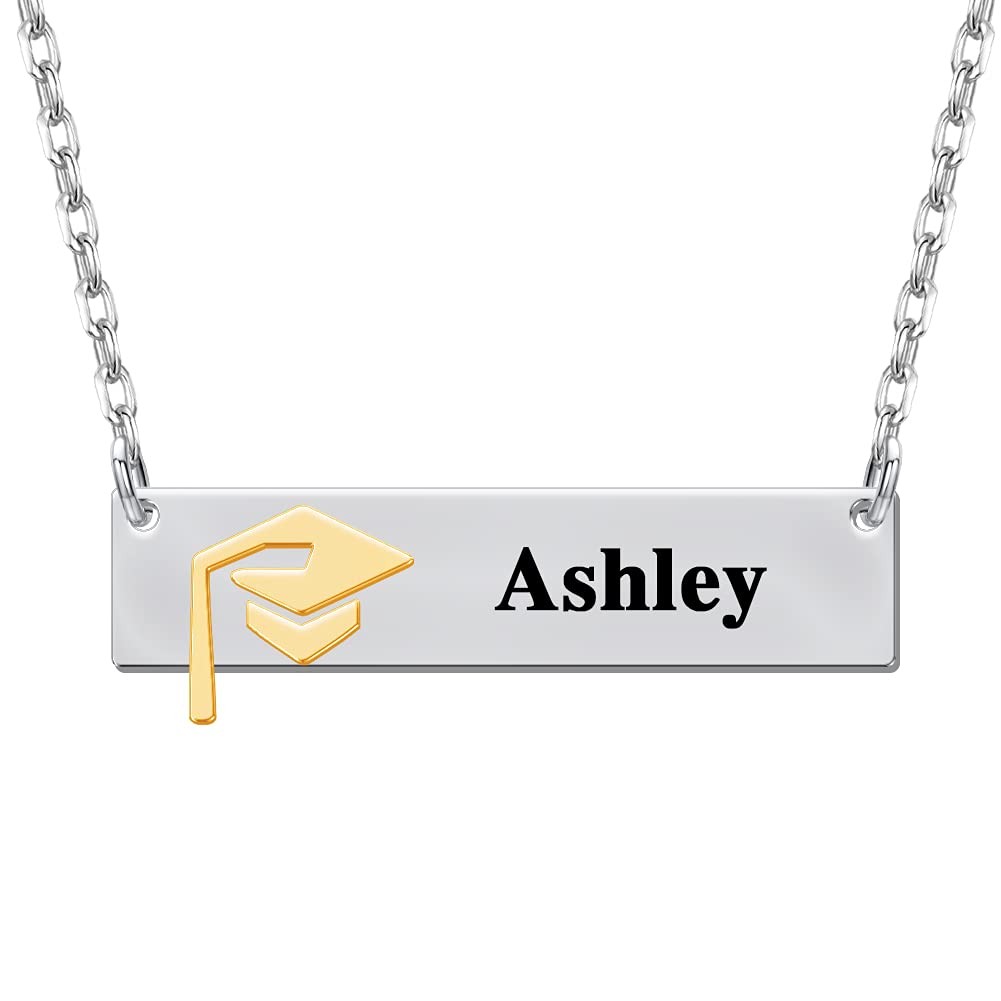 Personalized Class of 2022 Graduation Necklace - 18K Gold Plated Custom Name Graduation Cap Charm - Perfect College Graduation Gift for Her, Women & Girls - Ideal for Commencement Ceremonies, Graduation Parties & Keepsake Memories