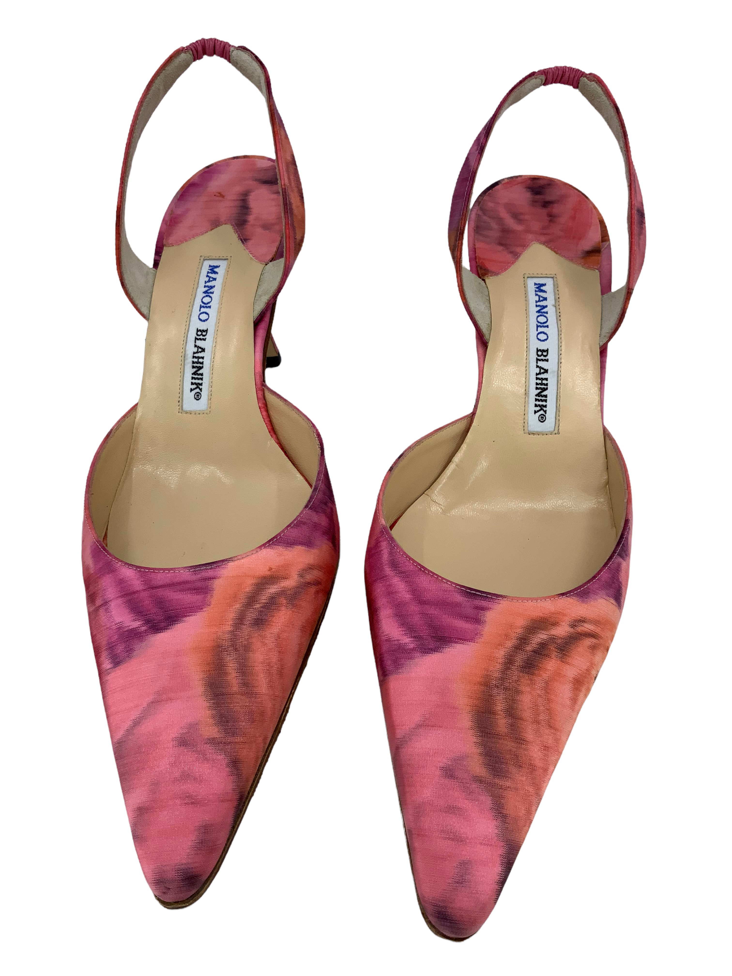 Manolo Blahnik Carolyne Satin Slingback Heels - Women's Size 10.5 Luxury Dress Pumps for Weddings, Parties & Special Occasions