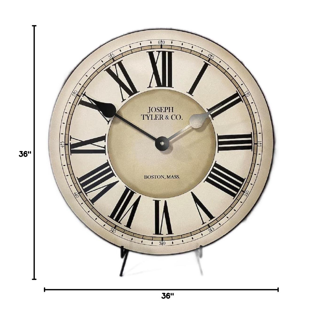 Waterford Wall Clock - 38 Inch Handcrafted in USA, Silent Non-Ticking Mechanism, Rustic Decor for Living Room & Bedroom, Battery Operated - Perfect for Home, Office, and Farmhouse Décor