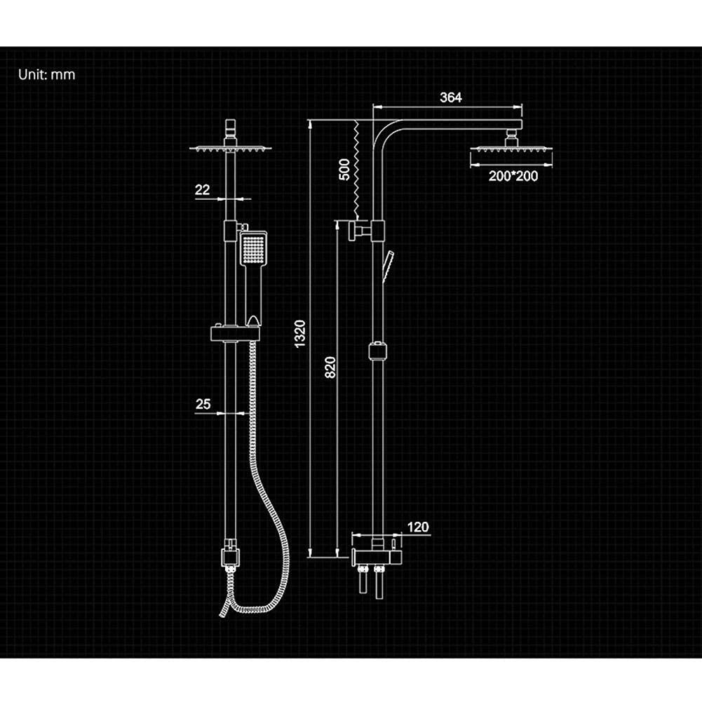 Premium Brass Single Handle Wall Mounted Shower Faucet Set - Chrome Rain Shower Mixer Tap with Hot/Cold Water Control for Bathroom & Spa Luxury Experience
