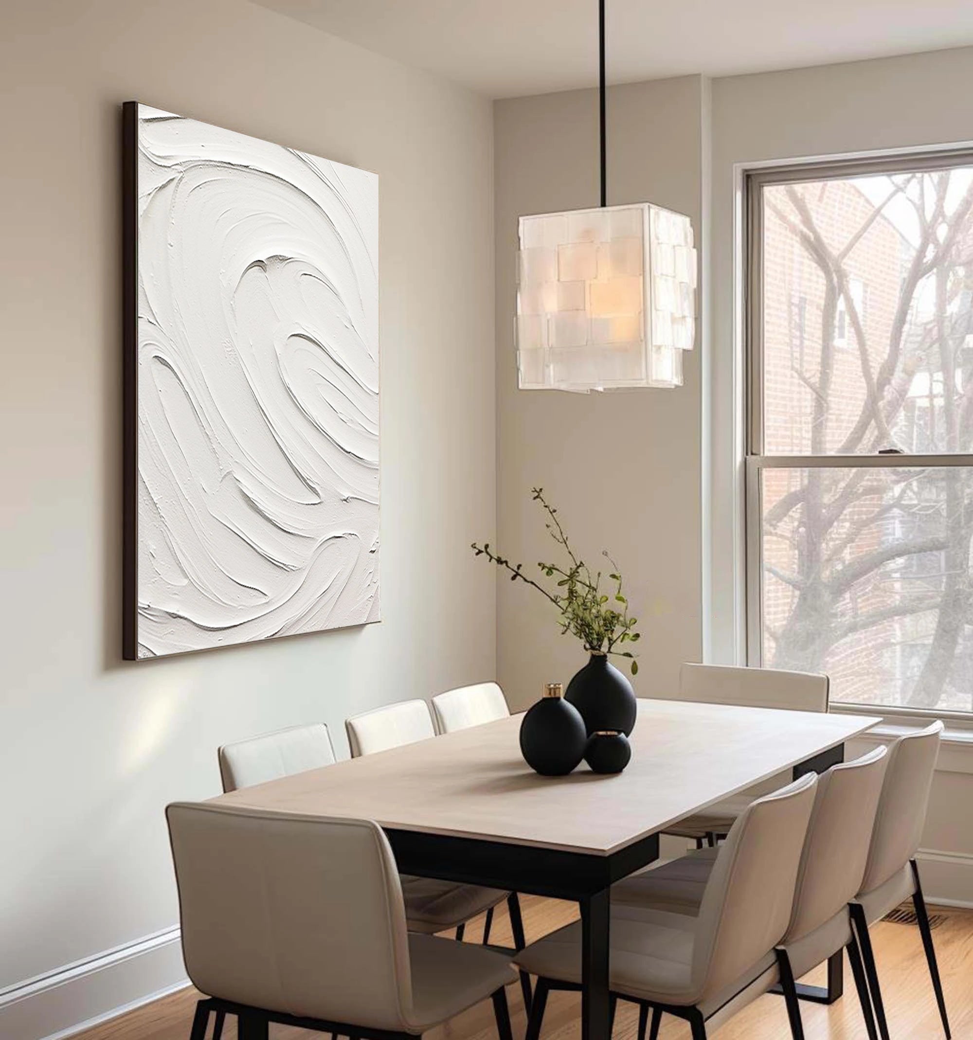 Minimalist Textured Plaster Art Painting - Abstract Wall Decor for Modern Living Room & Office #MM099