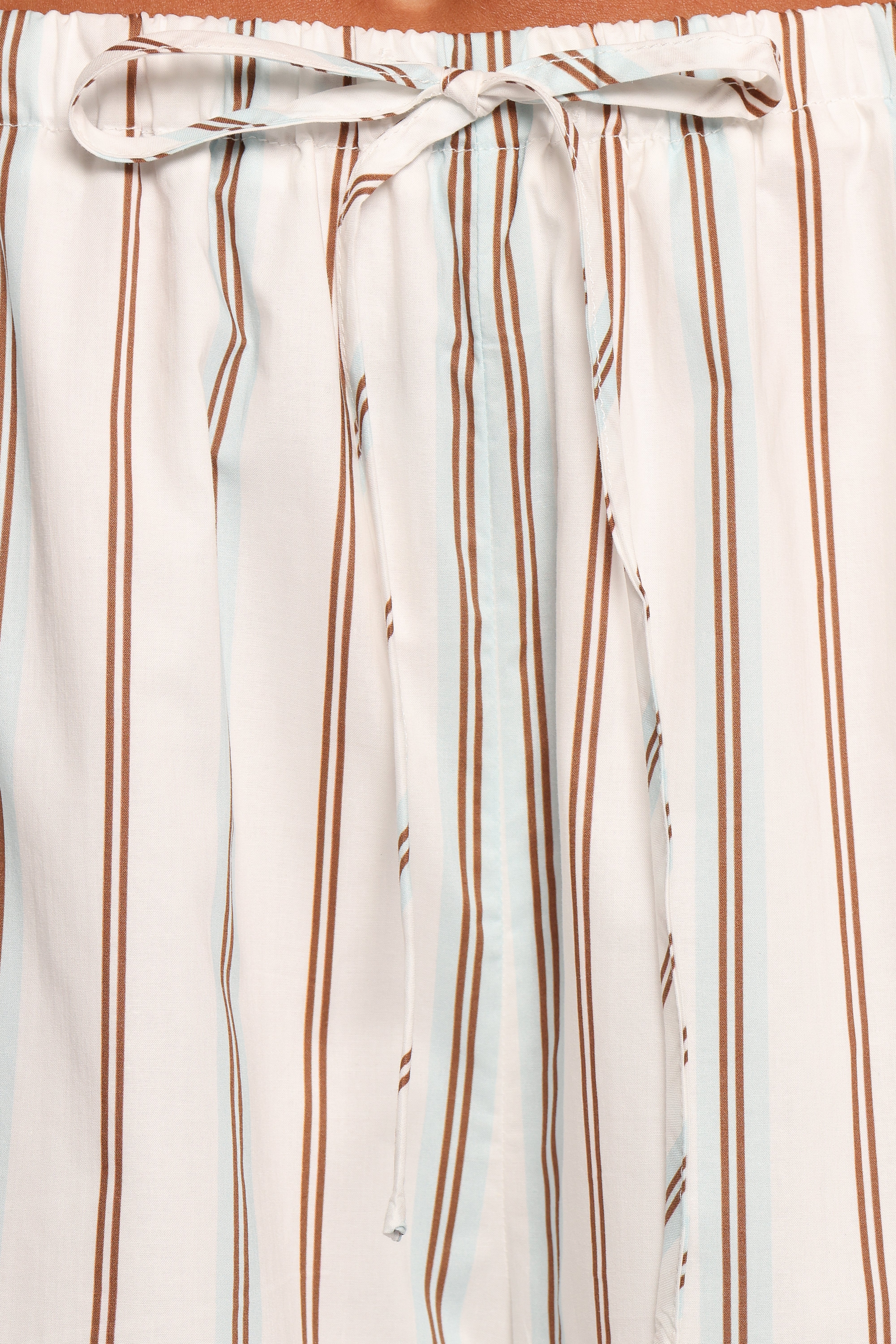 Ember Cotton Pants for Women - Soft & Comfortable Blue Brown Striped Lounge Pants - Perfect for Yoga, Sleepwear & Relaxing at Home
