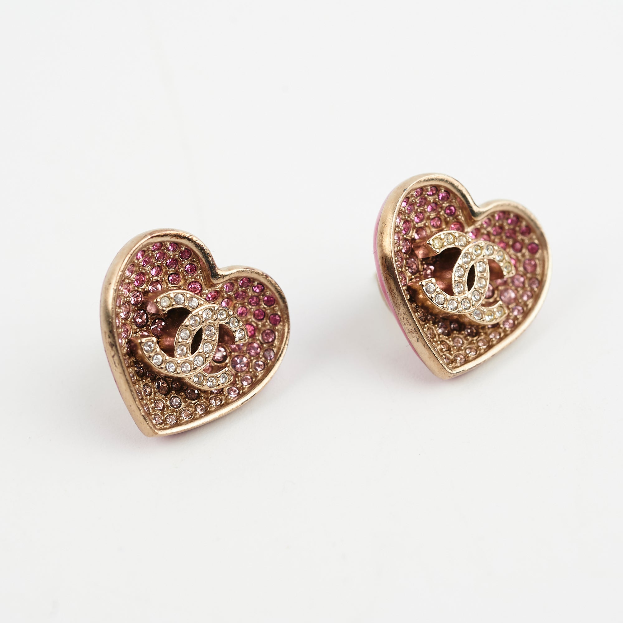Chanel Pink Heart Logo Earrings - Luxury Custom Jewelry for Women, Perfect for Valentine's Day Gifts & Romantic Date Nights
