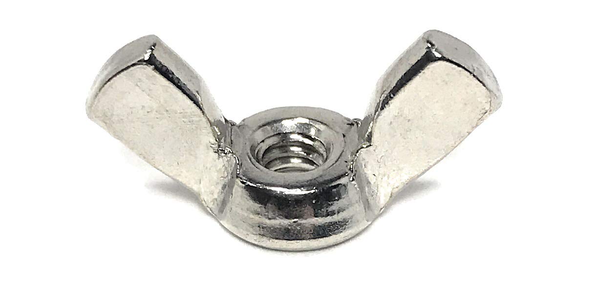 #8-32 Stainless Steel Wing Nuts - 18-8 SS Butterfly Nuts (10 Pack) - Easy-Grip Fasteners for DIY Projects, Furniture Assembly & Outdoor Equipment