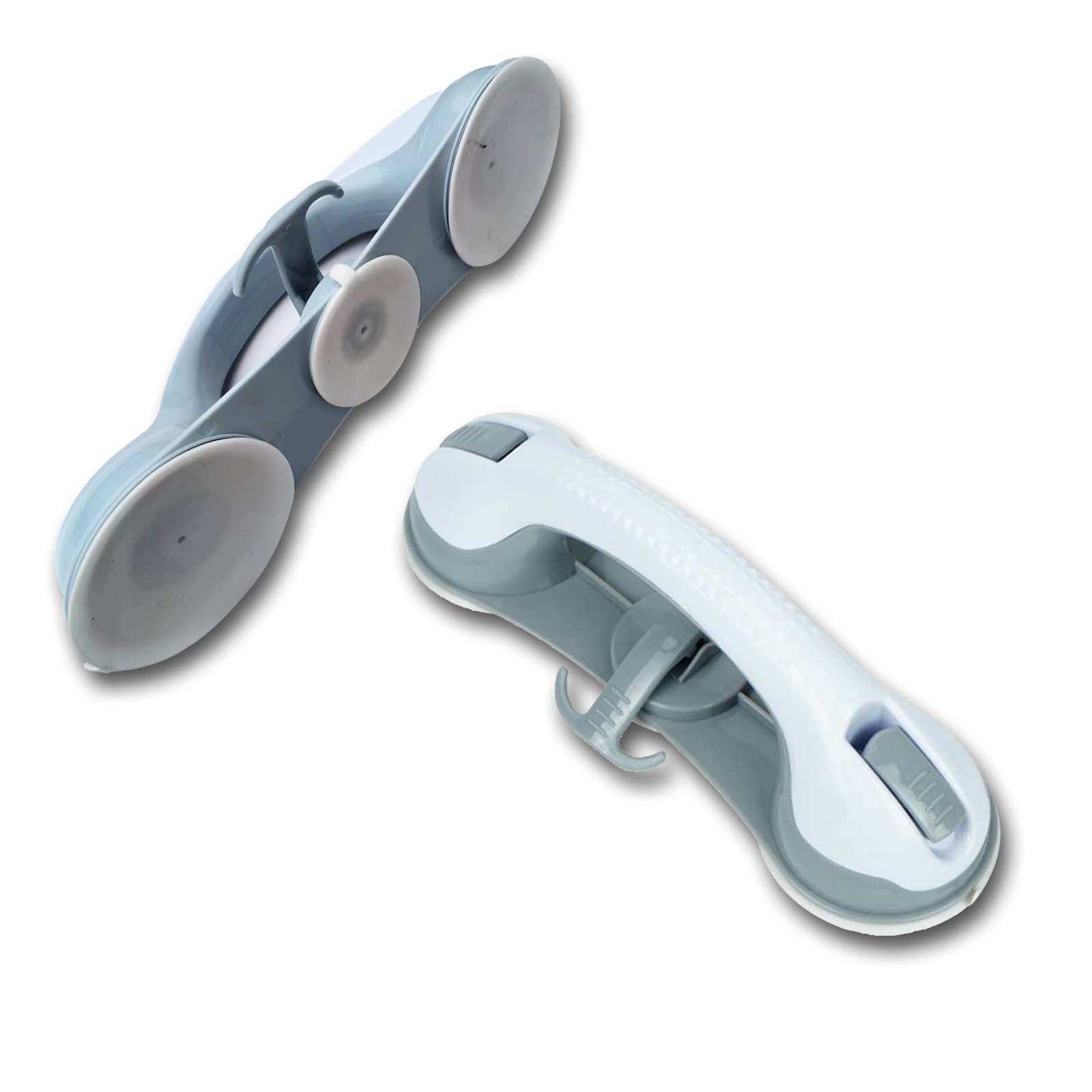 3 Strong Suction Cup Grab Bars for Bathtub & Shower - Elderly Safety Handles (2-Pack) for Bathroom Safety