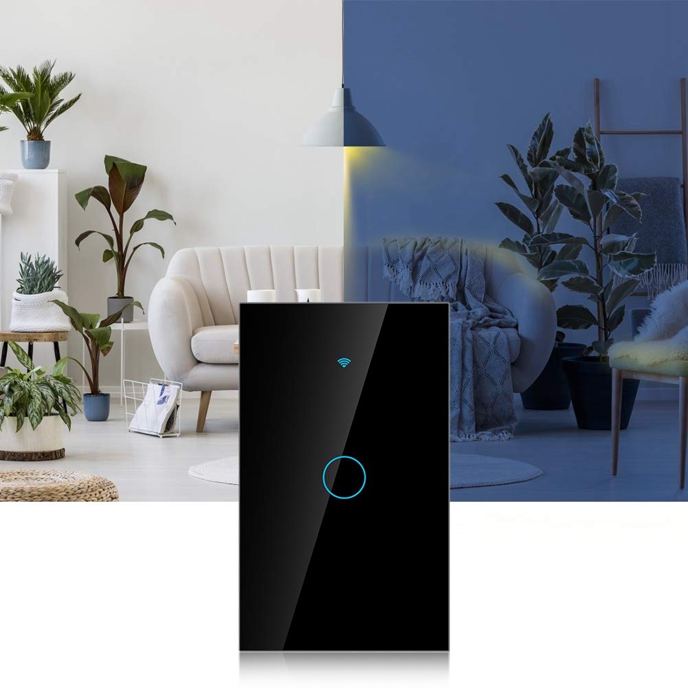 Smart Light Switch - 1-Way Touch Control for Home & Office (US Black)
