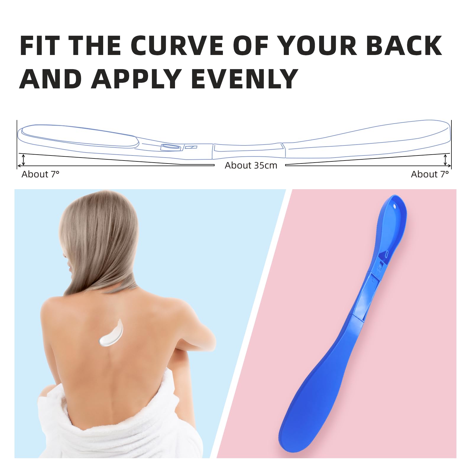 Self-Application Back Lotion Applicator - Sunscreen & Body Cream Applicator for Women & Elderly - Easy Reach Lotion Applicator Tool for Back Care & Skin Protection