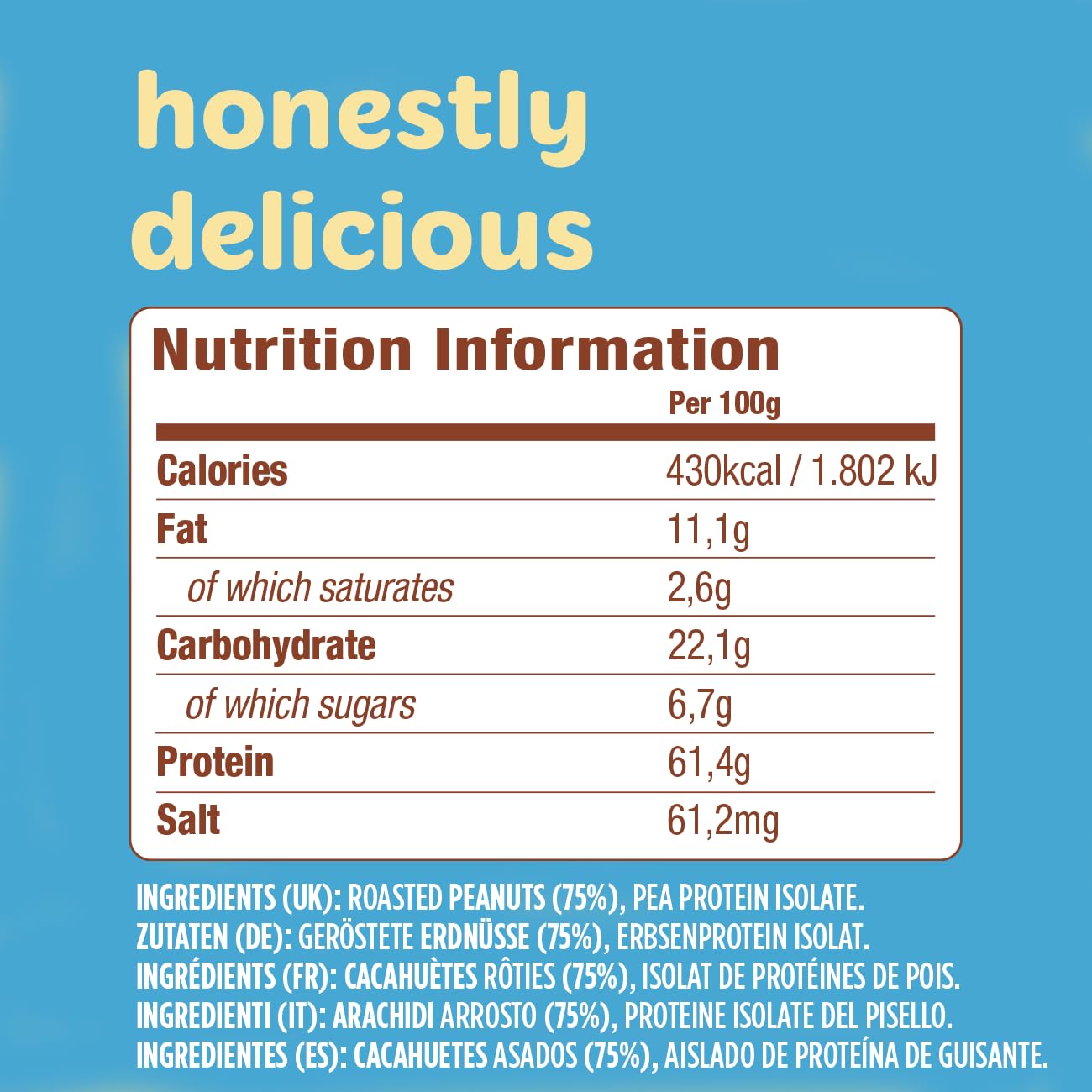 Tru-Nut Plant Based Peanut Butter Protein Powder - Vegan, Dairy Free, Gluten Free, Non-GMO, Natural Protein Supplement (16oz) - Perfect for Smoothies, Baking & Post-Workout Recovery