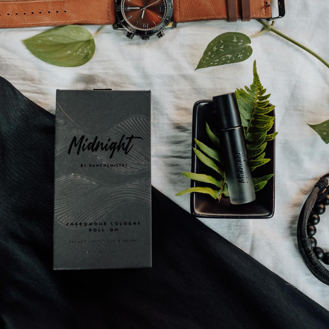 RawChemistry Midnight Pheromone Infused Cologne for Men - Roll-On Pheromone Cologne | Long-Lasting Fragrance for Men | Date Night & Special Occasion Cologne