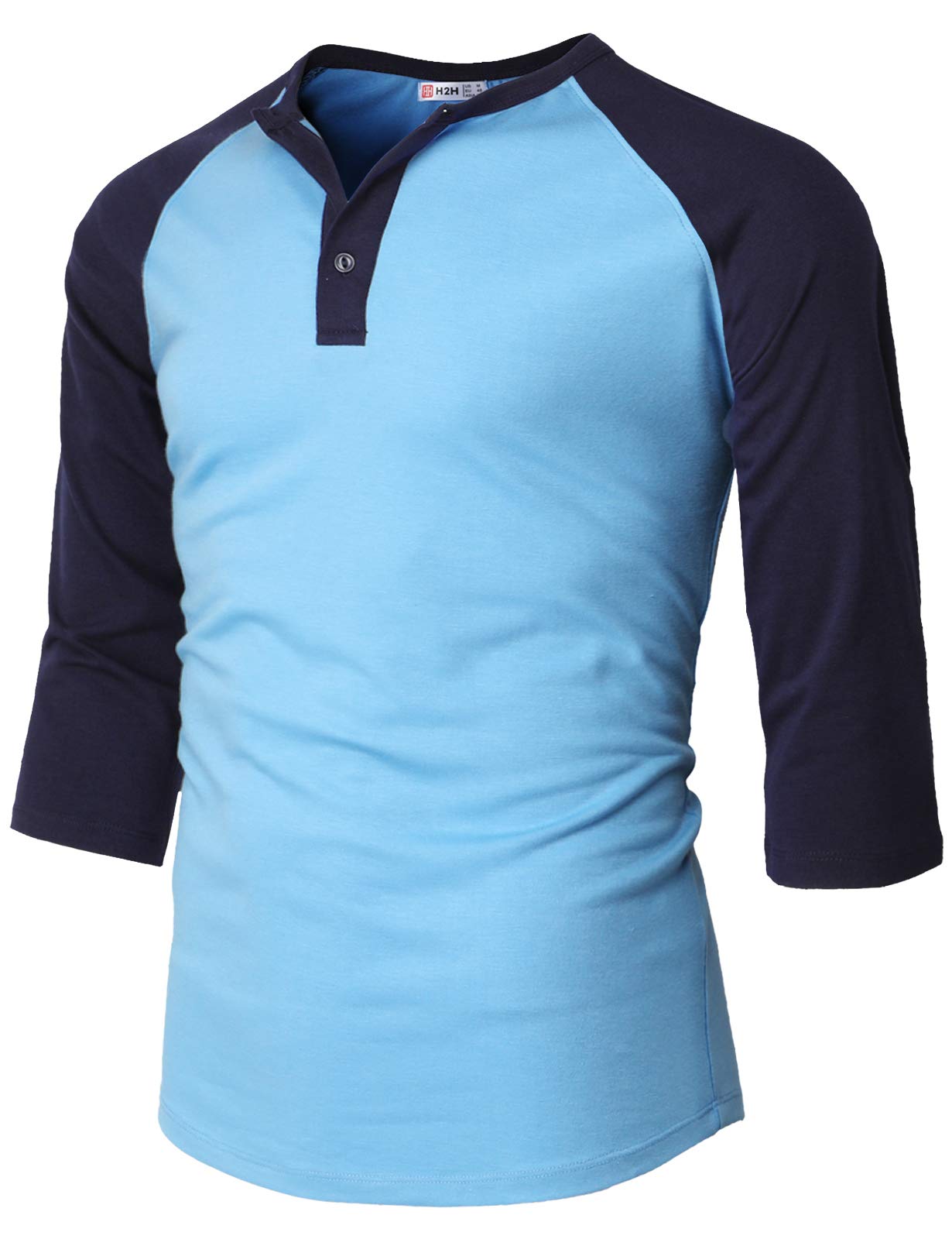Men's Casual Slim Fit Henley T-Shirts - Raglan Long & 3/4 Sleeve Baseball Jersey Shirts for Everyday Wear, Gym & Street Style