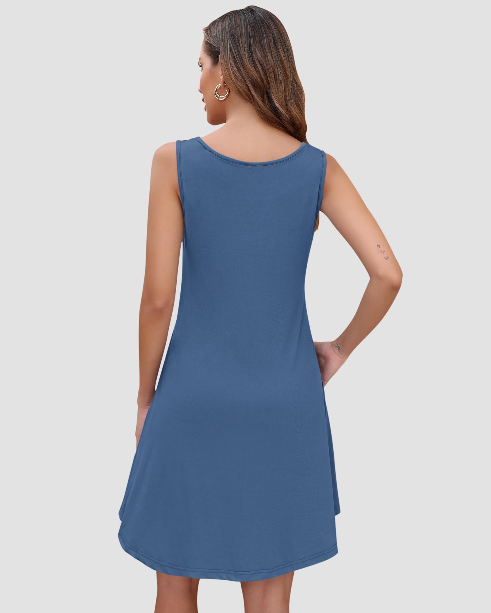 Women's Casual Sleeveless Sundress - Flowy Summer Dress with Pockets, Beach Cover Up, Party & Vacation Outfit