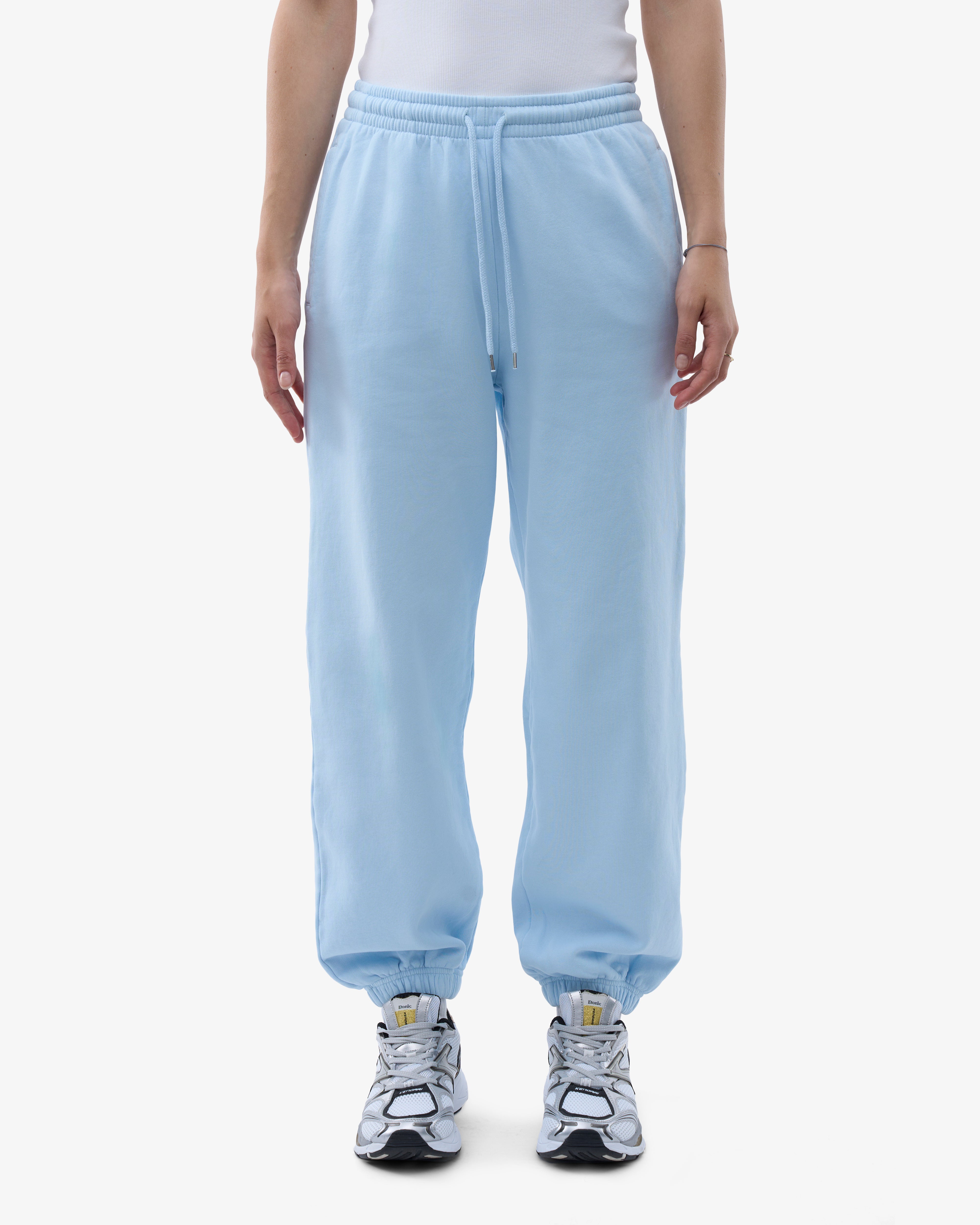 Organic Relaxed Sweatpants for Women - Soft Polar Blue Cotton Lounge Pants - Perfect for Yoga, Home & Casual Wear