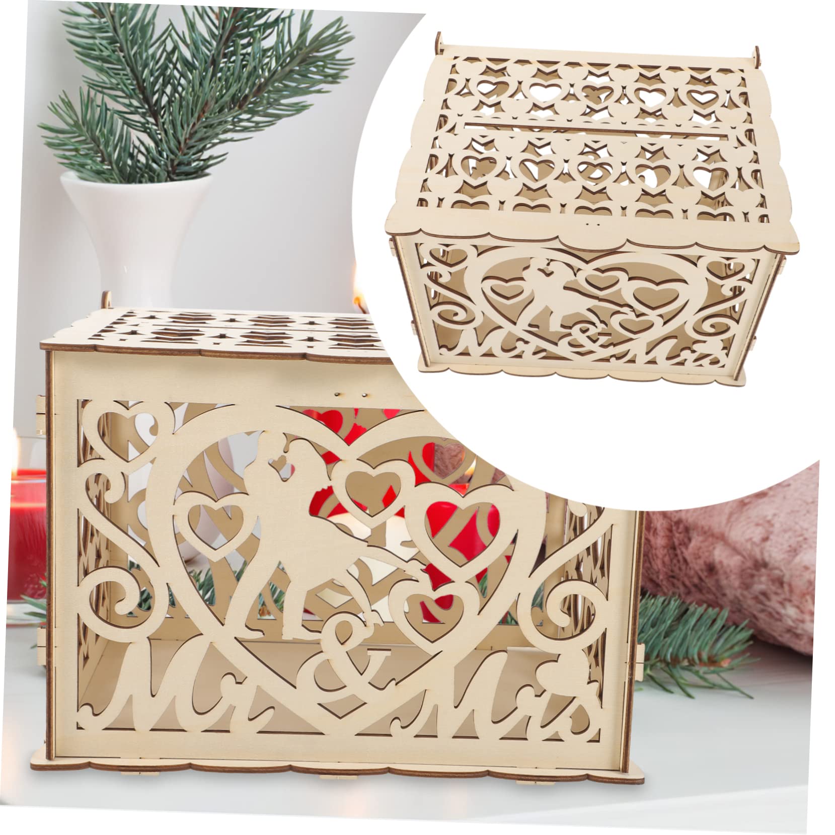 MagicLulu Wooden Money Box Holder - Greeting Card Organizer & Wedding Decoration Storage | Perfect for Gift Cards, Cash Gifts, and Home Décor