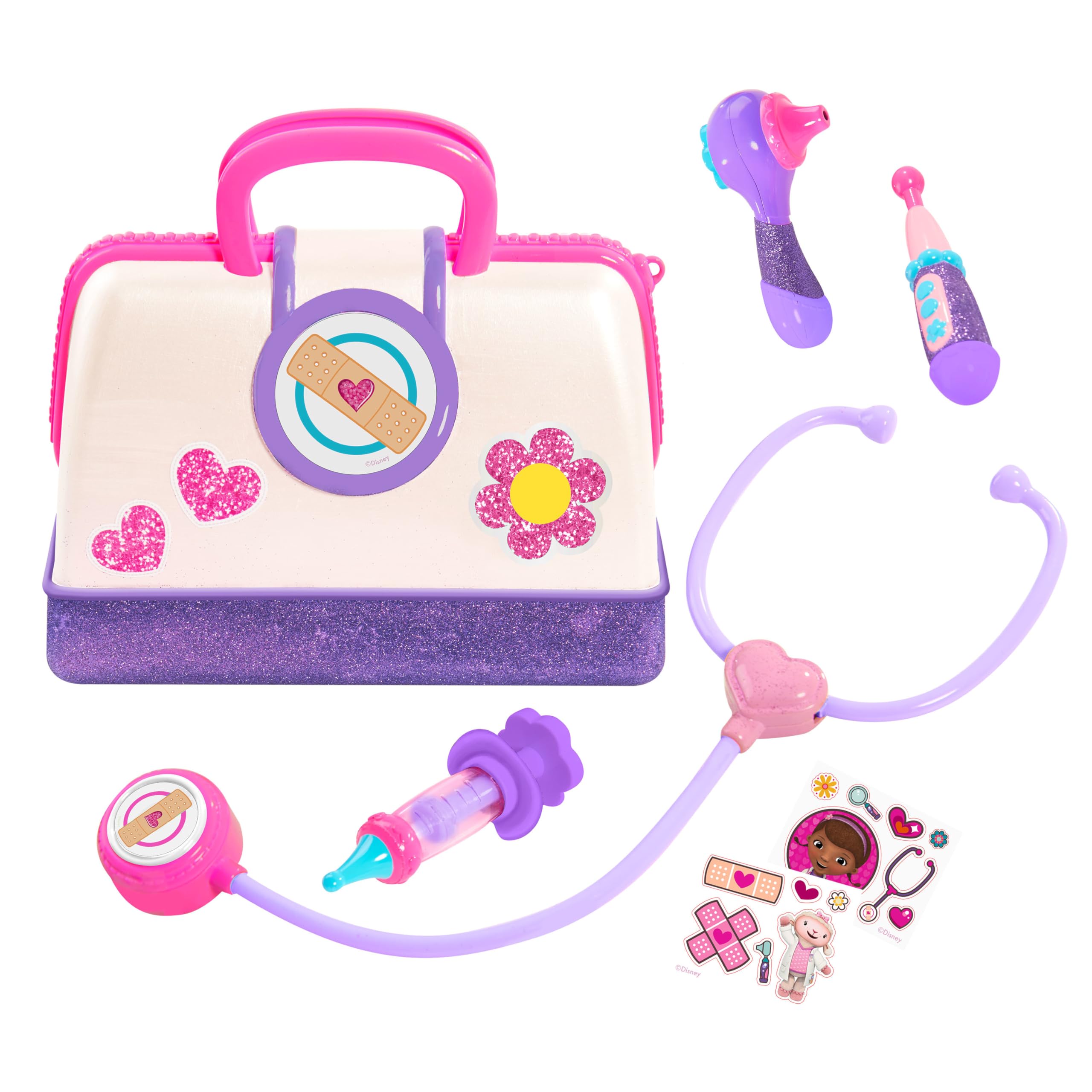 Disney Junior Doc McStuffins 7-Piece Pretend Play Doctor Kit - Officially Licensed Toy Hospital Set for Kids Ages 3+ | Dress Up & Role Play for Preschoolers | Perfect for Birthday Gifts & Imaginative Play