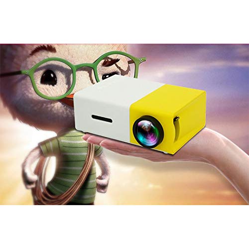 XIAOYUE Mini LED Portable Projector - 1080P HD, Built-in Battery & Speaker, Home Theater & Outdoor Movie Night (Black, Yellow) - Perfect for Bedroom, Camping, Backyard Entertainment