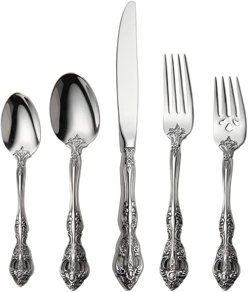 Michelangelo 60-Piece 18/10 Stainless Steel Flatware Set for 12 - Elegant Silverware Cutlery Set, Dishwasher Safe (Silver) - Perfect for Dinner Parties, Weddings & Upscale Dining