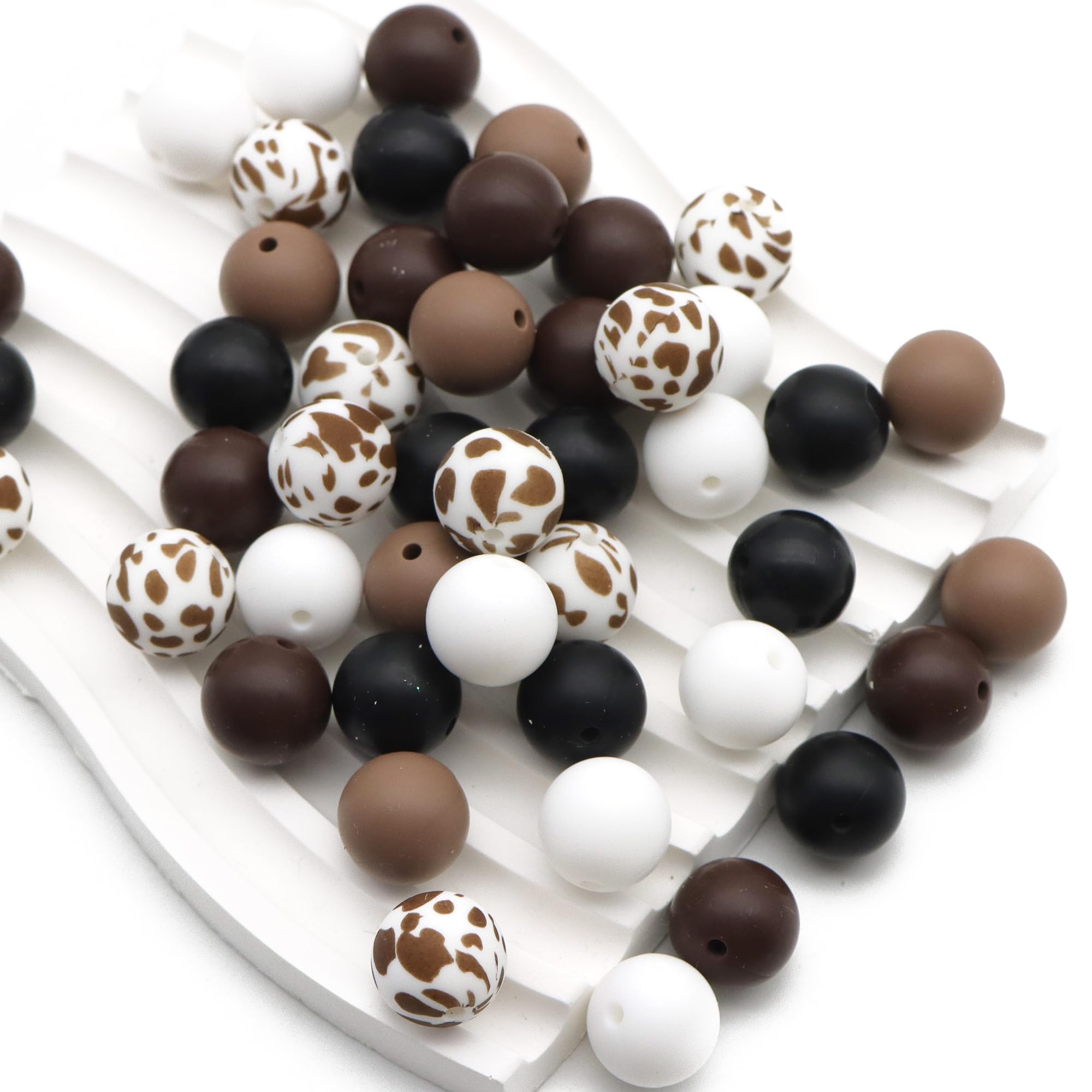 15mm Silicone Beads Bulk 50Pcs - DIY Jewelry Making for Bracelets & Keychains