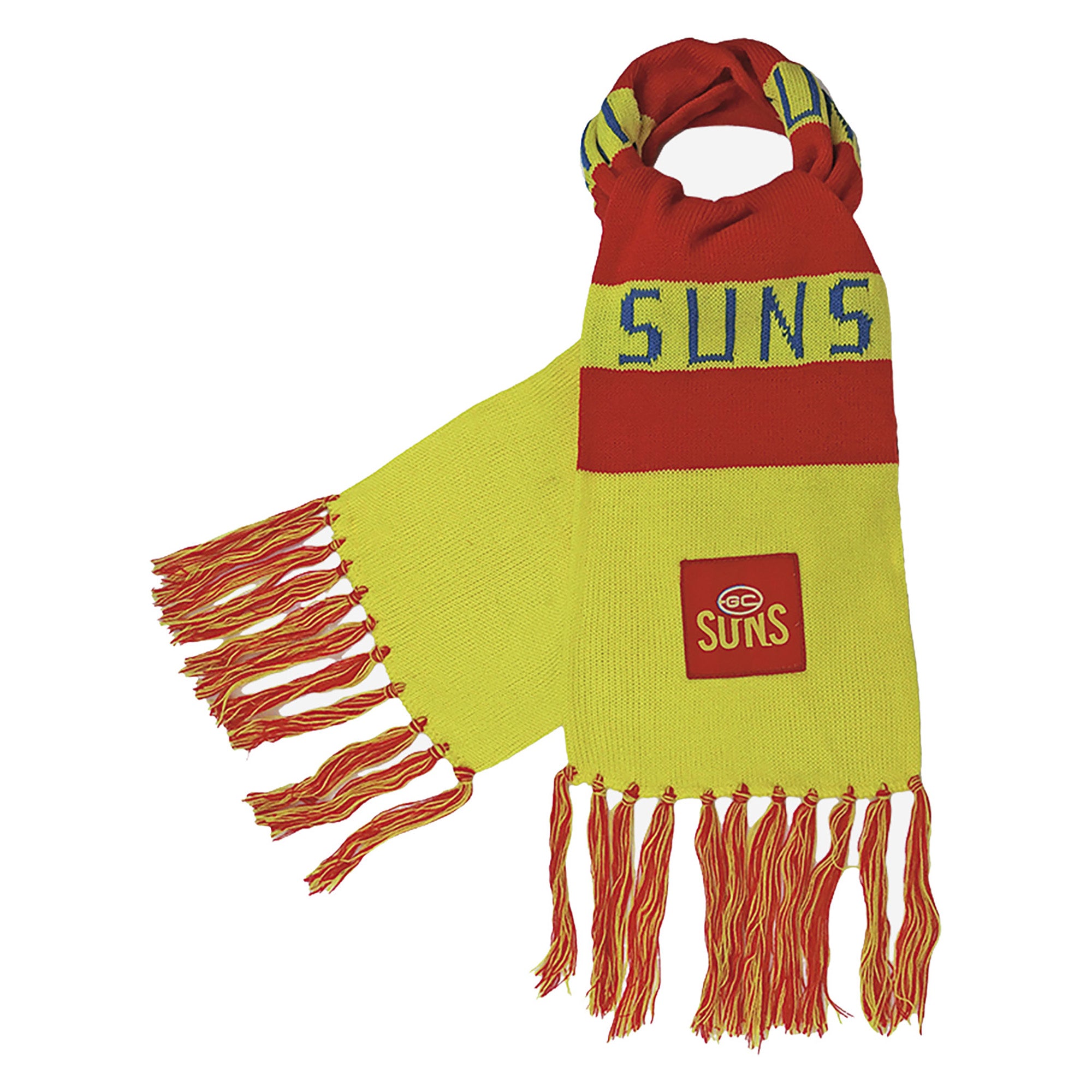 Official AFL Gold Coast Suns Bar Scarf for Adults - Team Spirit Fan Accessory for Football Games & Winter Fashion