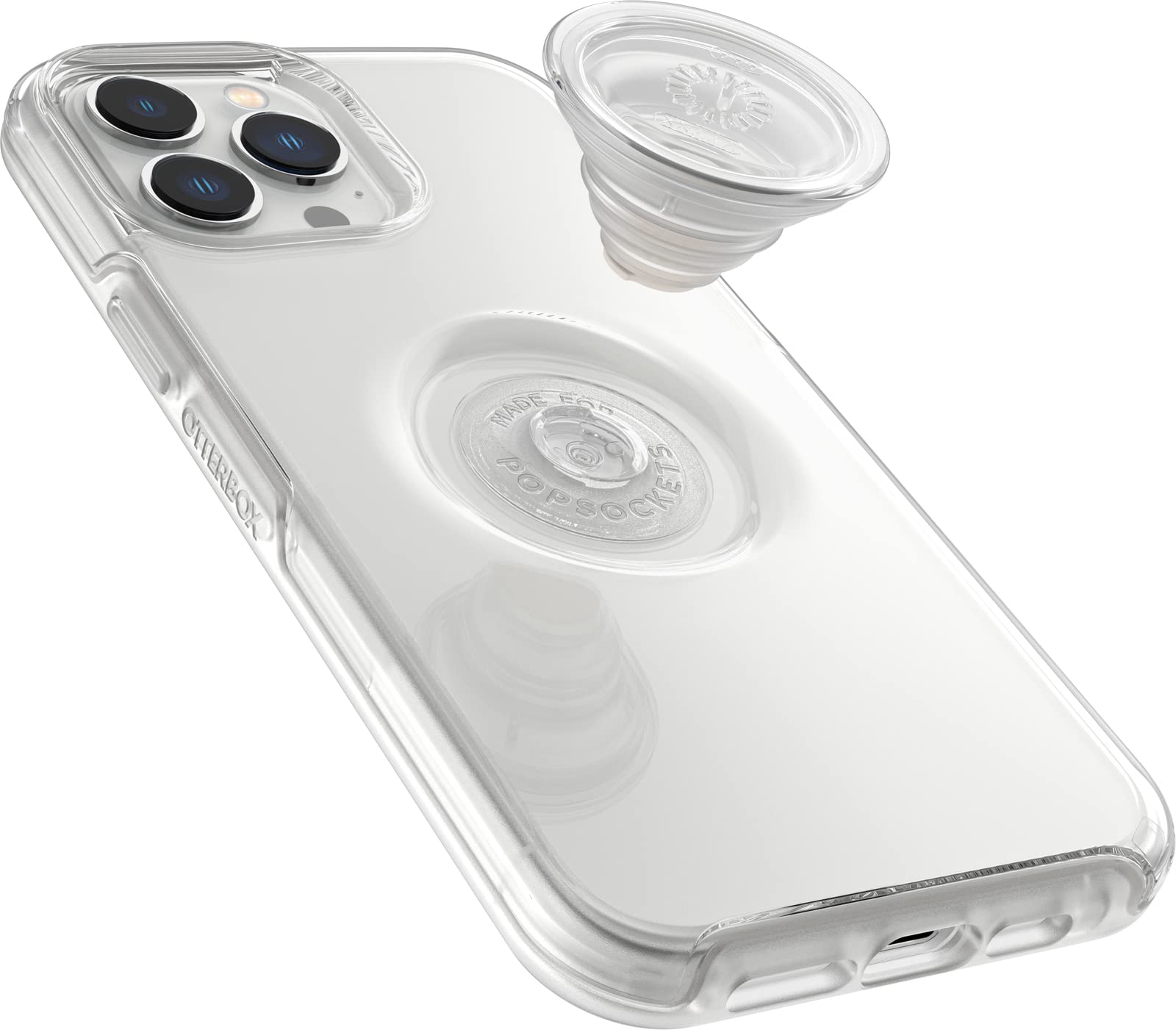 OtterBox Otter+Pop Case for iPhone 13 Pro Max & iPhone 12 Pro Max - Military-Grade Shockproof & Drop-Proof Protective Phone Cover with Built-in PopSockets PopGrip - Crystal Clear Design - Perfect for Outdoor Adventures, Work & Everyday Protection