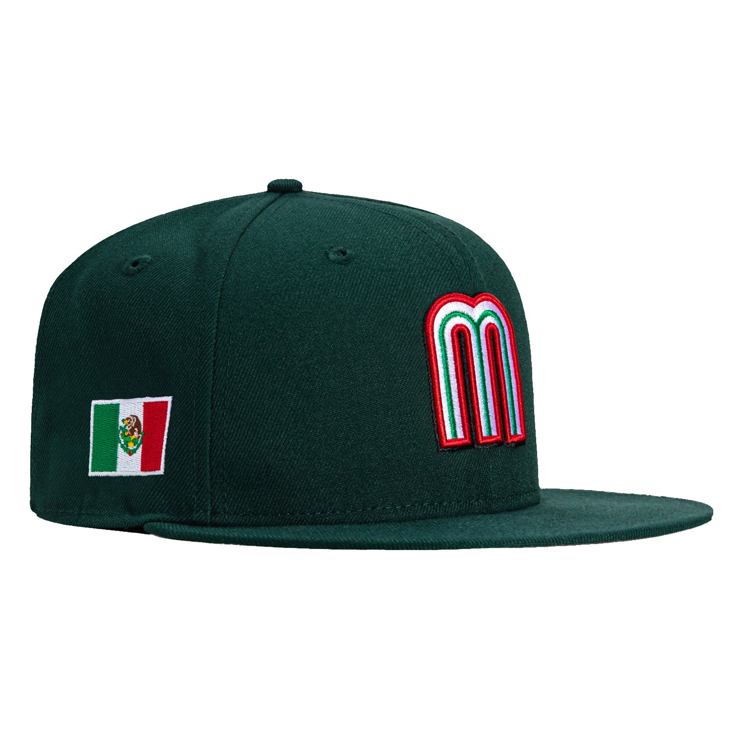New Era 59Fifty Mexico World Baseball Classic Baseball Cap with Mexico Flag Patch - Green | Adjustable Snapback Hat for Baseball Fans & Streetwear Fashion