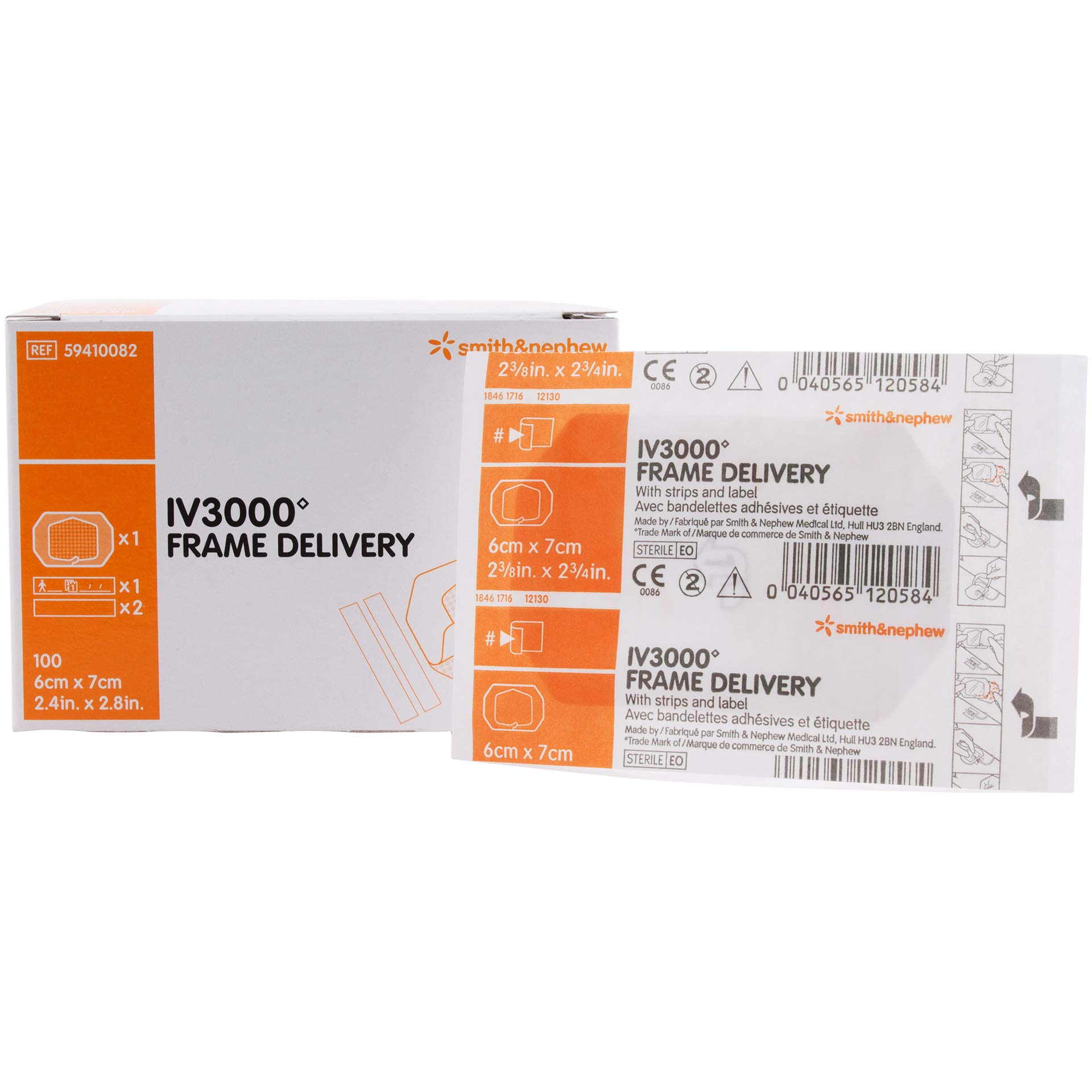 100 Pack Frame Delivery Dressing - Sterile Wound Care Bandages for First Aid, Hospitals & Home Use
