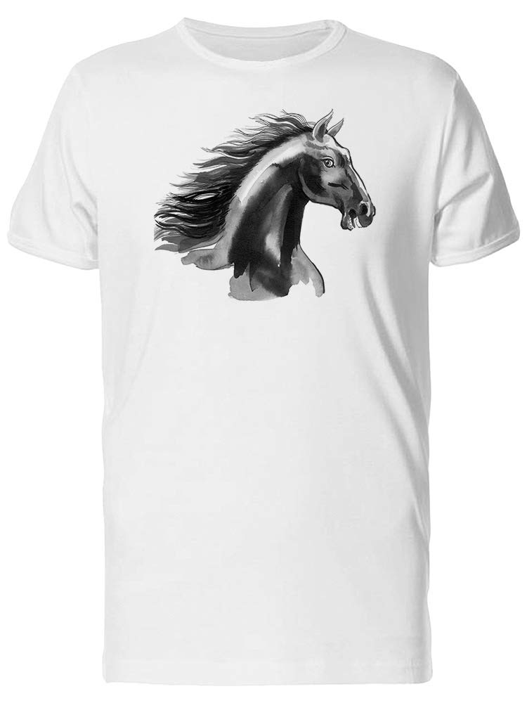 Smartprints Watercolor Black Horse Sketch T-Shirt for Men - Stylish Graphic Tee for Casual Wear, Street Fashion & Everyday Outfits
