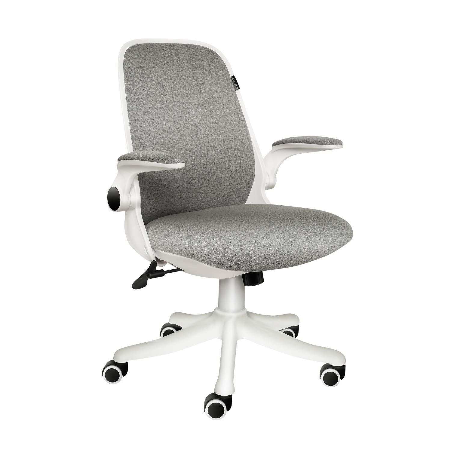 Ergonomic Office Chair with Adjustable Height, Mid Back Support & Flip-Up Armrests - Rolling Swivel Computer Desk Chair for Home & Office Use (Grey) - Perfect for Long Work Hours, Gaming & Remote Work