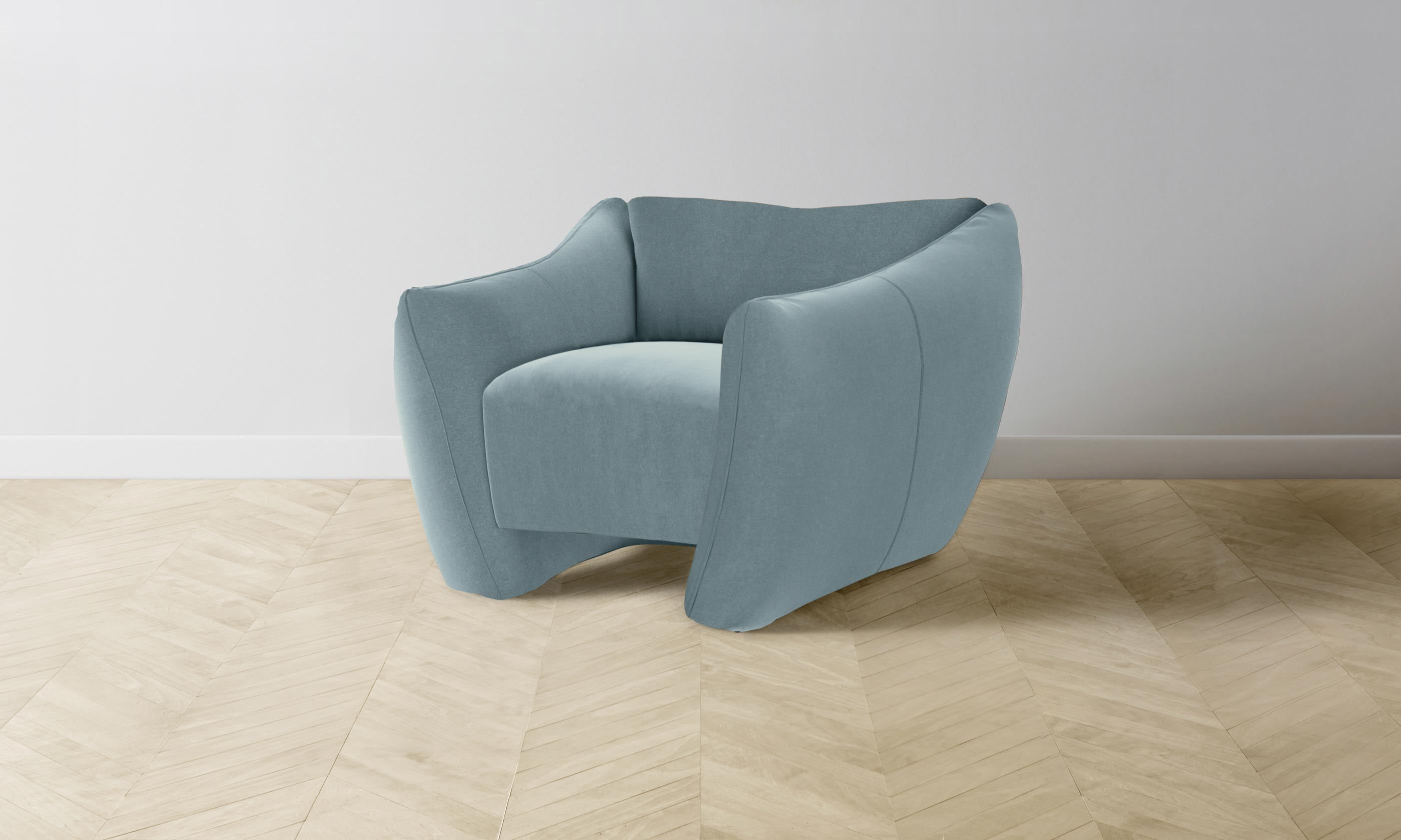 Premium Mohair Slate Blue Bond Chair - Mid-Century Modern Lounge Chair for Living Room, Office & Reading Nook - Elegant Home Decor & Comfortable Seating