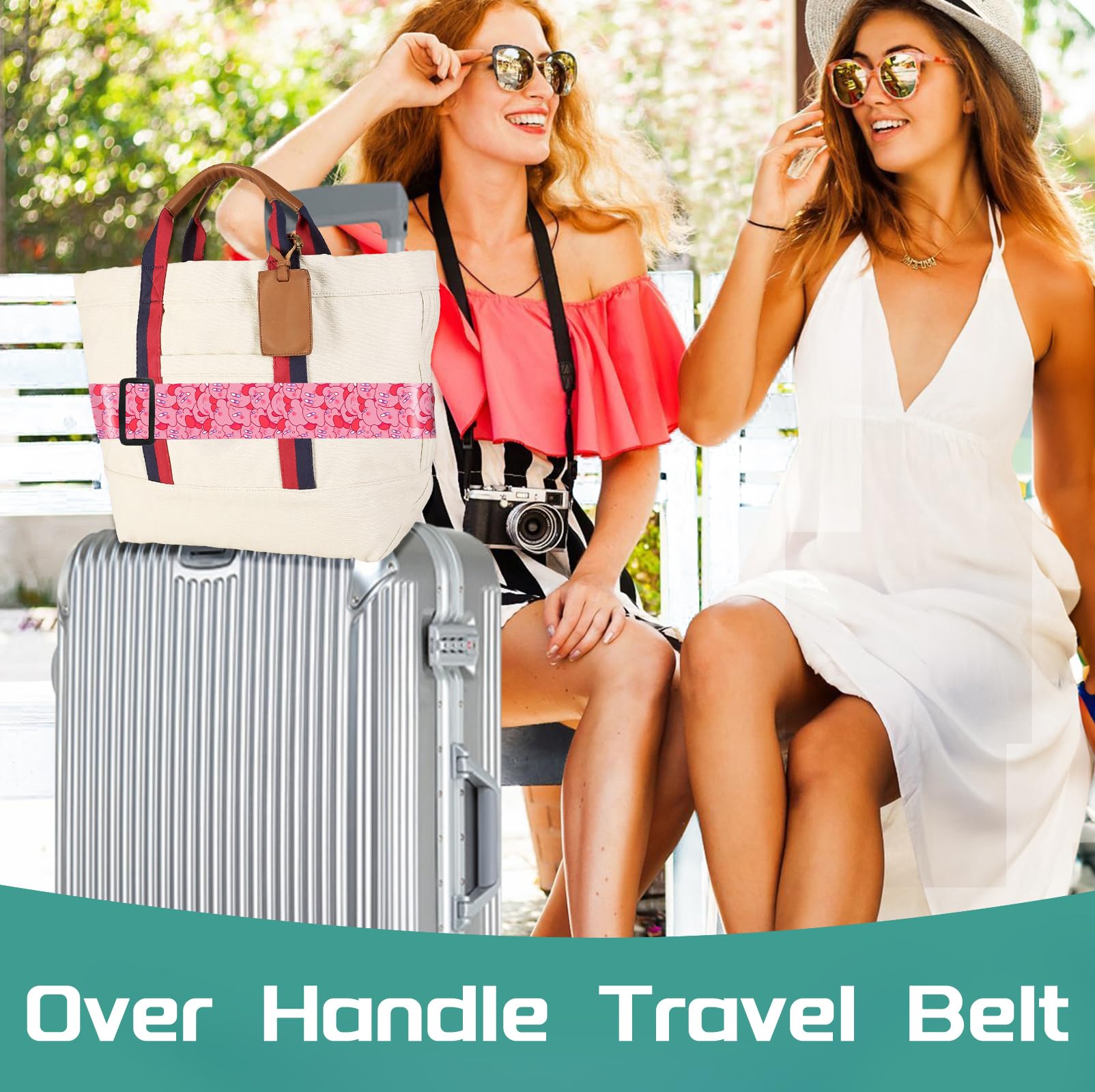 **Akkya Adjustable Nylon Luggage Straps for Suitcases - 2 Pack Travel Belt Accessories with Buckle, Cartoon Over Handle - Perfect for Sleeping Bags, Car Seats & Secure Luggage Connection**