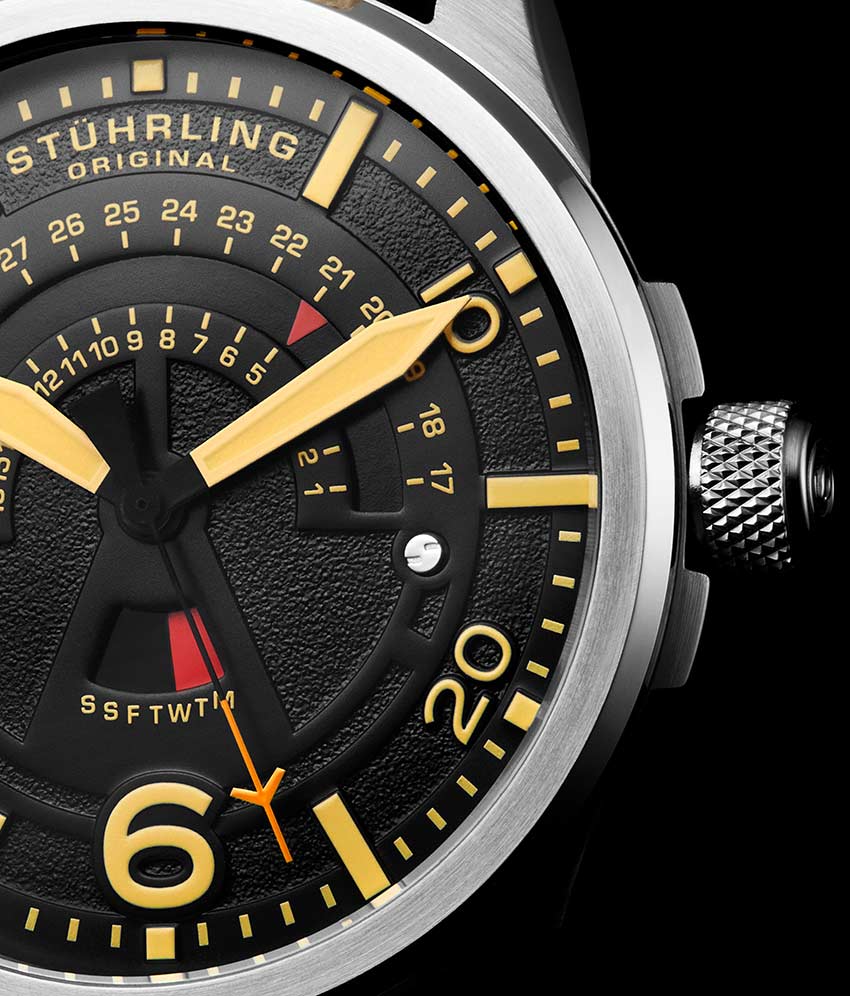 Men's Aviator 452 Quartz 44mm Stainless Steel Watch - Classic Pilot Style for Aviation Enthusiasts & Everyday Wear