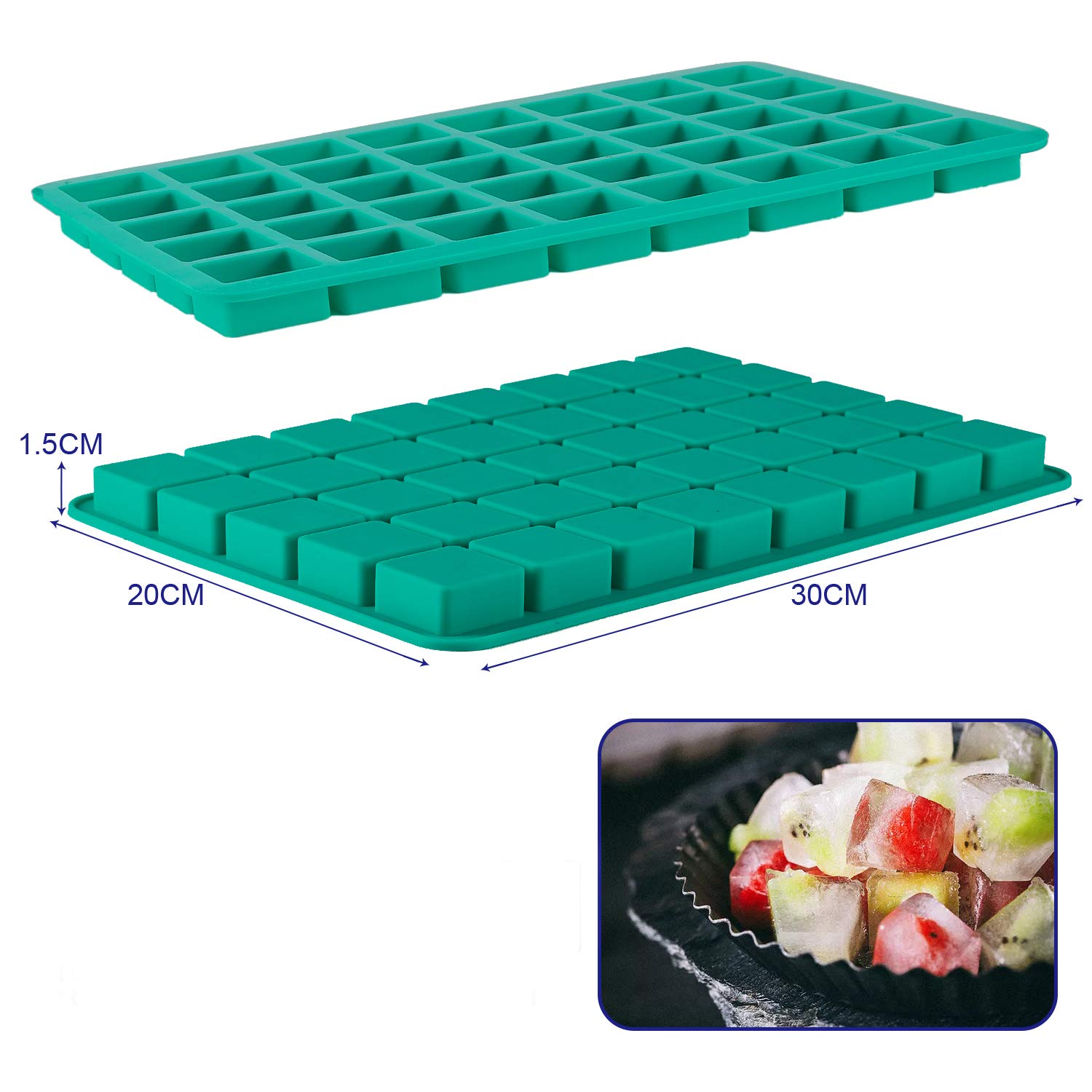 Premium Silicone Candy Molds 2-Pack - 40-Cavity Square Chocolate Molds for Truffles, Gummies, Caramels & Pralines - BPA-Free Baking Molds for DIY Candy Making, Party Treats & Holiday Desserts