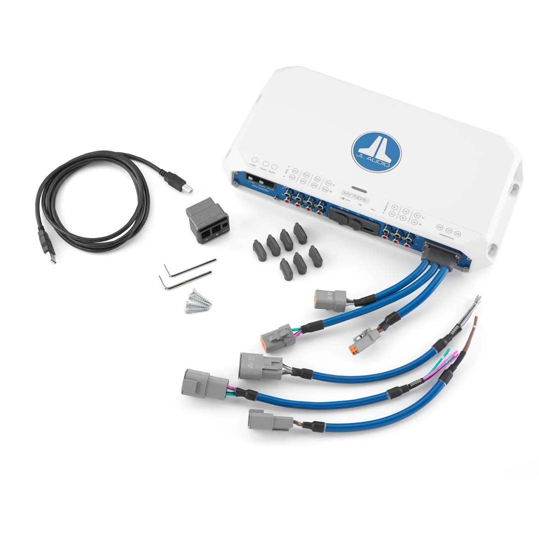 JL Audio MV700/5i MVi Series 5-Channel Marine Amplifier with DSP - Waterproof Boat Audio System for Marine, Yacht & Outdoor Adventures