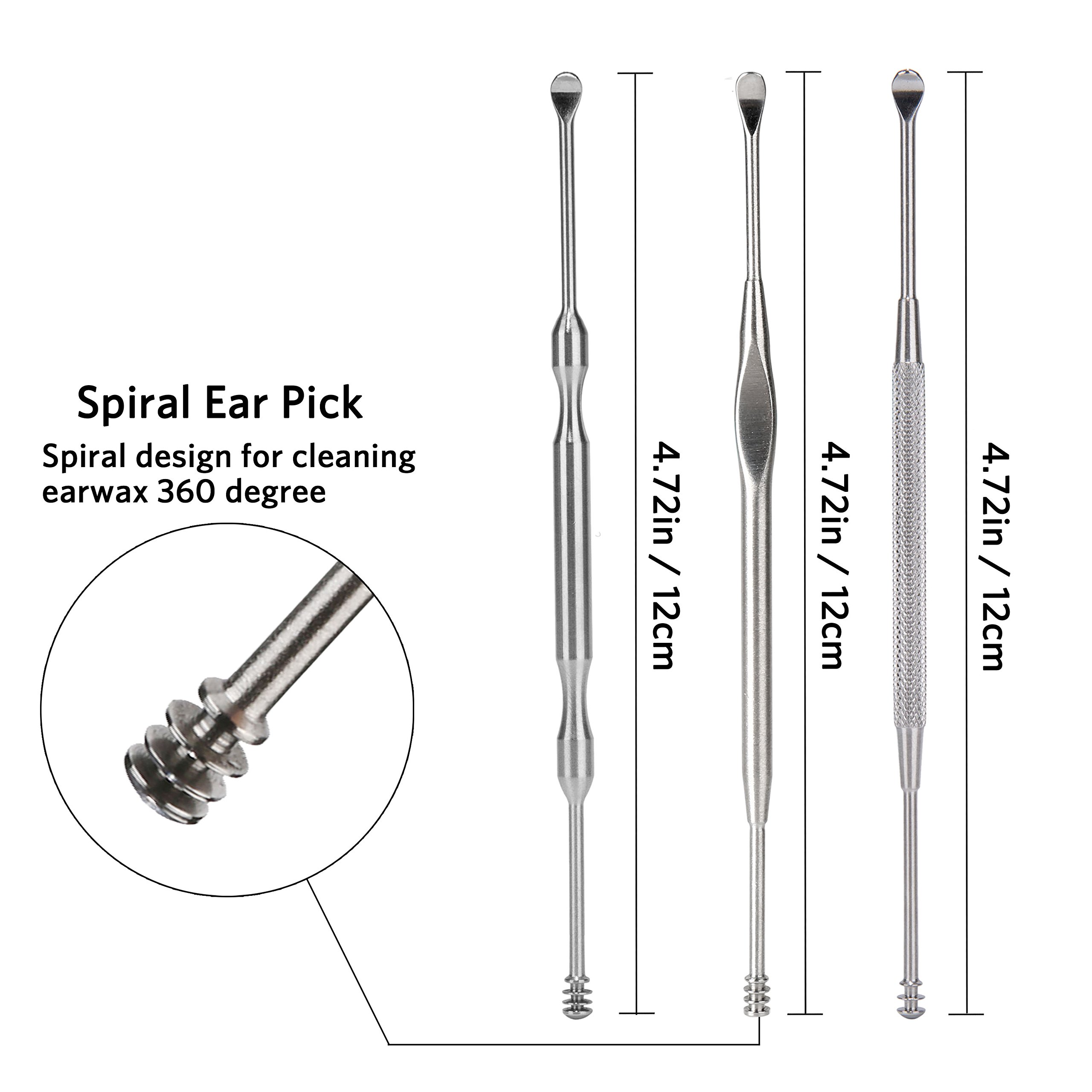 3 Pcs Ear Wax Removal Kit - Geengle Ear Cleaning Tool Set with Curette, Brush & Storage Box - Safe & Gentle Earwax Remover for Adults & Kids - Perfect for Home, Travel & Personal Hygiene Care