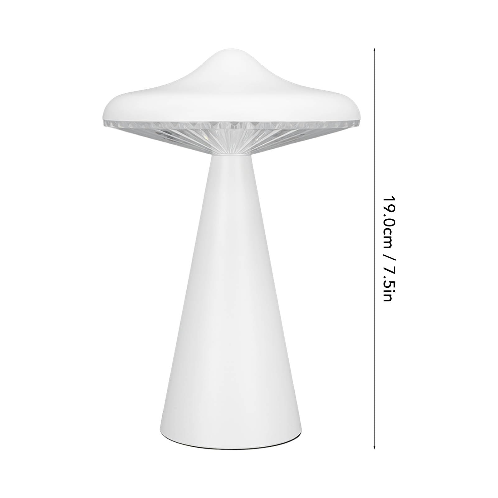 16 Color LED Table Lamp with USB Power & Touch Control - Mushroom Stripe UFO Night Light Projector for Bedroom, Kids Room & Nursery - Dimmable Bedside Lamp for Reading, Relaxation & Sleep Aid