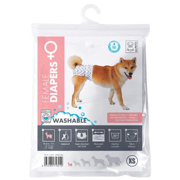 Washable Female Dog Diapers for Pets - Reusable & Absorbent Puppy Pants for Small to Medium Dogs - Perfect for House Training, Incontinence & Travel Use