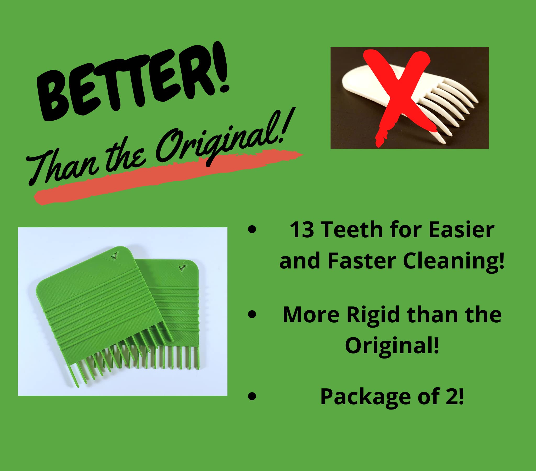 3D Printed Onion Chopper Cleaning Tool 2 Pack - Easy Clean Rake for Vidalia & Progressive Vegetable Choppers | Perfect for Kitchen Prep & Food Processing