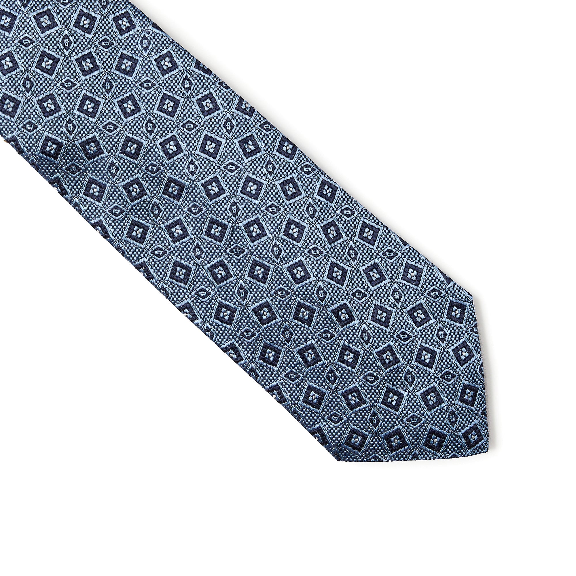 Premium HENRY SARTORIAL 3-Fold Silk Tie in Platinum Blue - Elegant Necktie for Business, Weddings & Formal Occasions