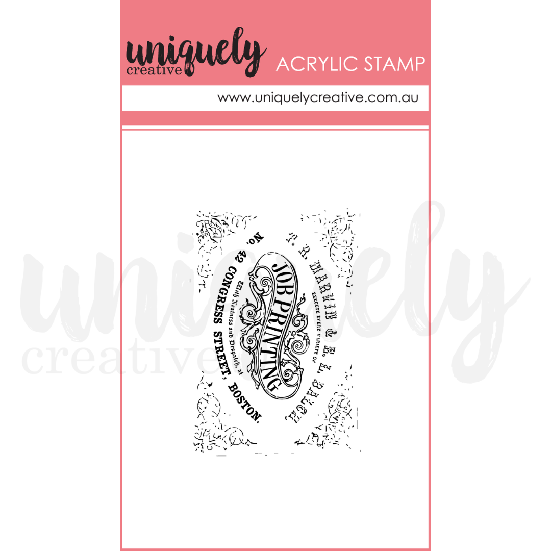 Vintage Printer Mark Making Mini Stamp - Acrylic Craft Stamp for Scrapbooking, Card Making & DIY Projects