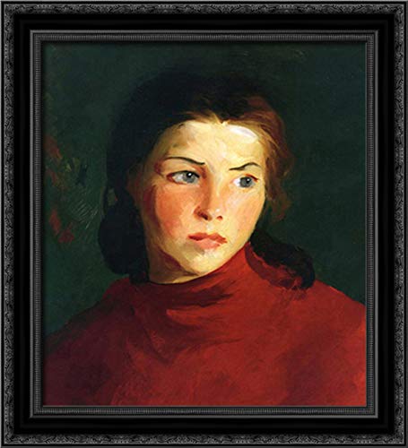 Robert Henri Irish Girl (Mary Lavelle) 20x22 Black Ornate Wood Framed Canvas Art - Perfect for Living Room, Bedroom & Office Wall Decor