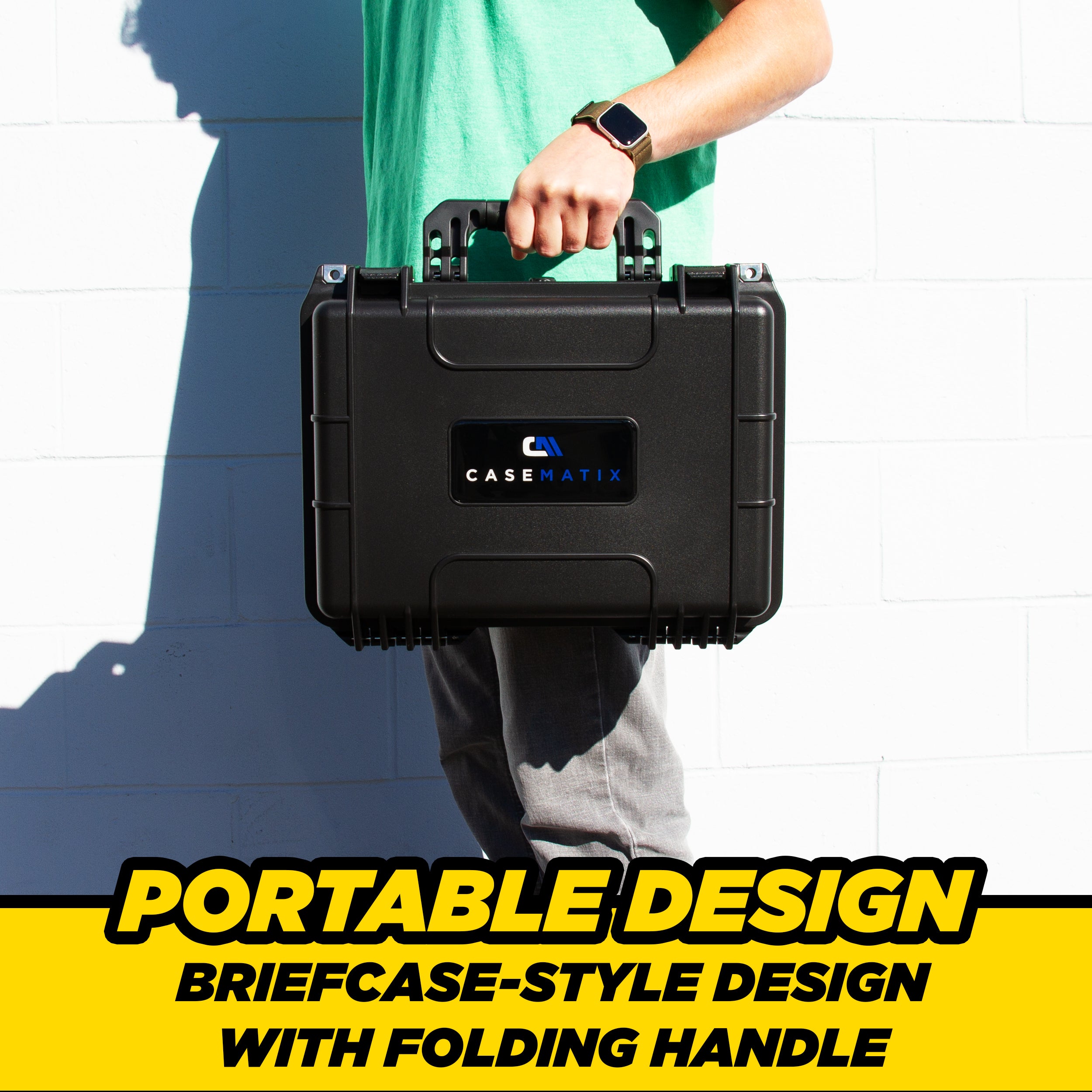 CASEMATIX TSA Approved 3 Pistol Case - 16 Inch Waterproof Handgun Case for 3 Handguns & 9 Magazines with Accessory Storage | Durable Gun Carrying Case for Travel, Range & Secure Storage | Perfect for Air Travel, Shooting Range & Firearm Protection